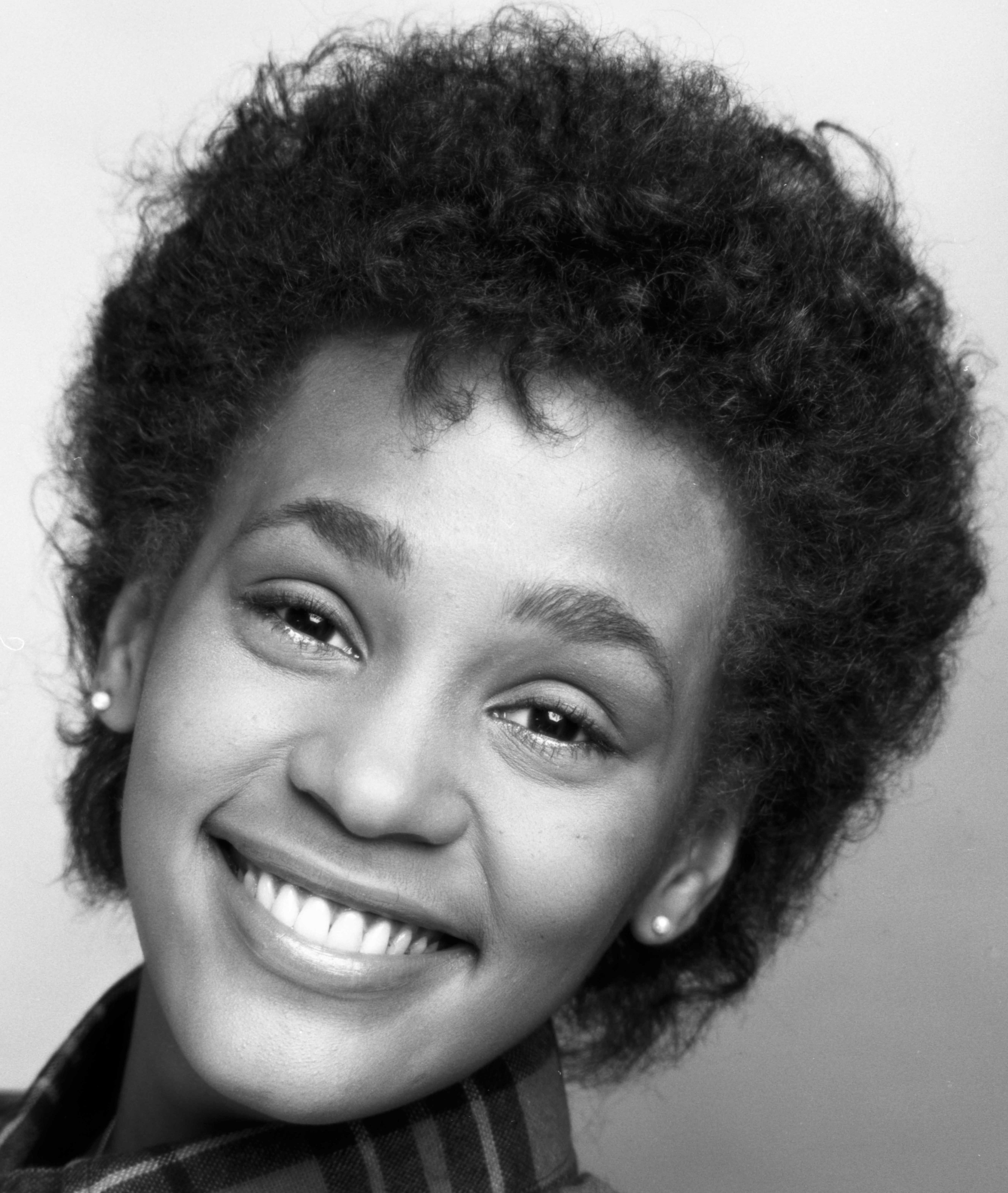 Singer Whitney Houston when she was a senior in high school, first photo session - Photograph by Jack Mitchell