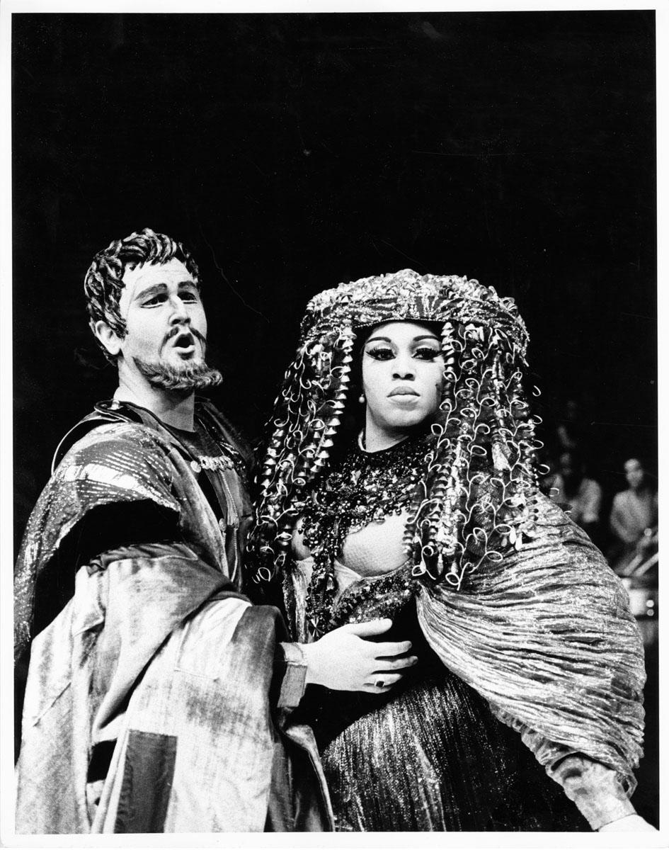 Jack Mitchell Black and White Photograph - Soprano Leontyne Price in "Antony and Cleopatra" at the Metropolitan Opera