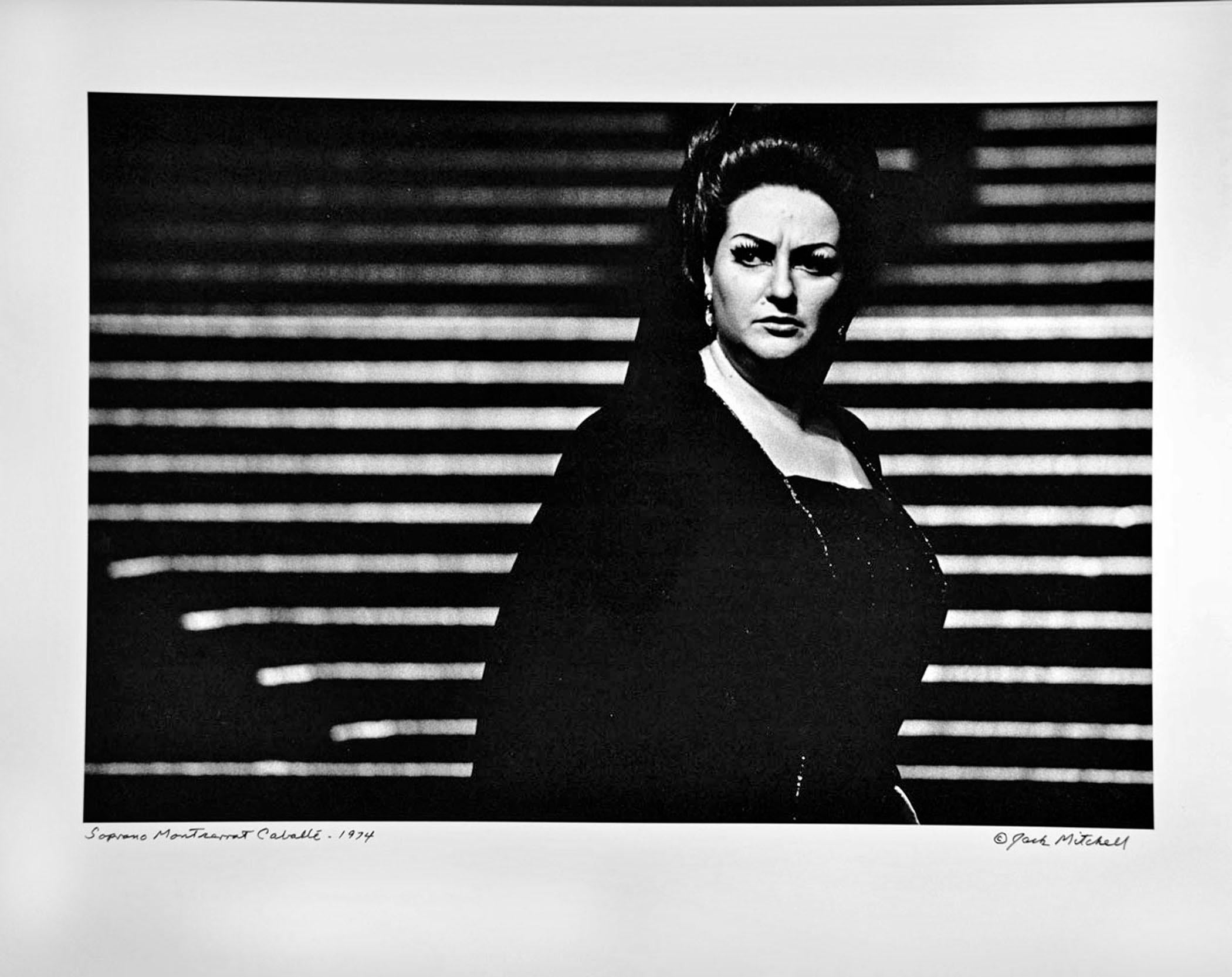 Jack Mitchell Black and White Photograph - Spanish soprano Monserrat Caballe performing at the Metropolitan Opera