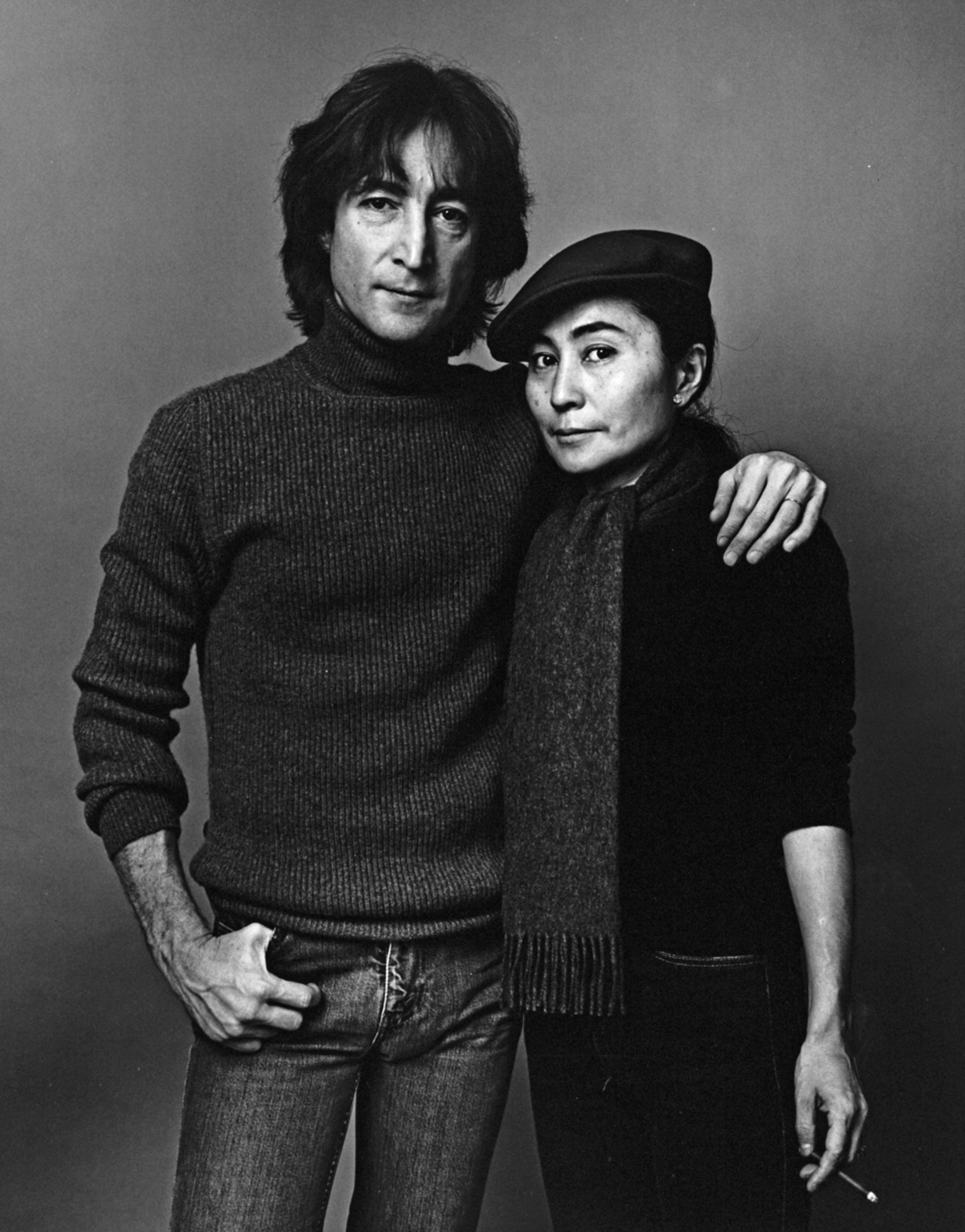 Special Sale Framed John Lennon & Yoko Ono Vintage Silver Gelatin Photo - Photograph by Jack Mitchell