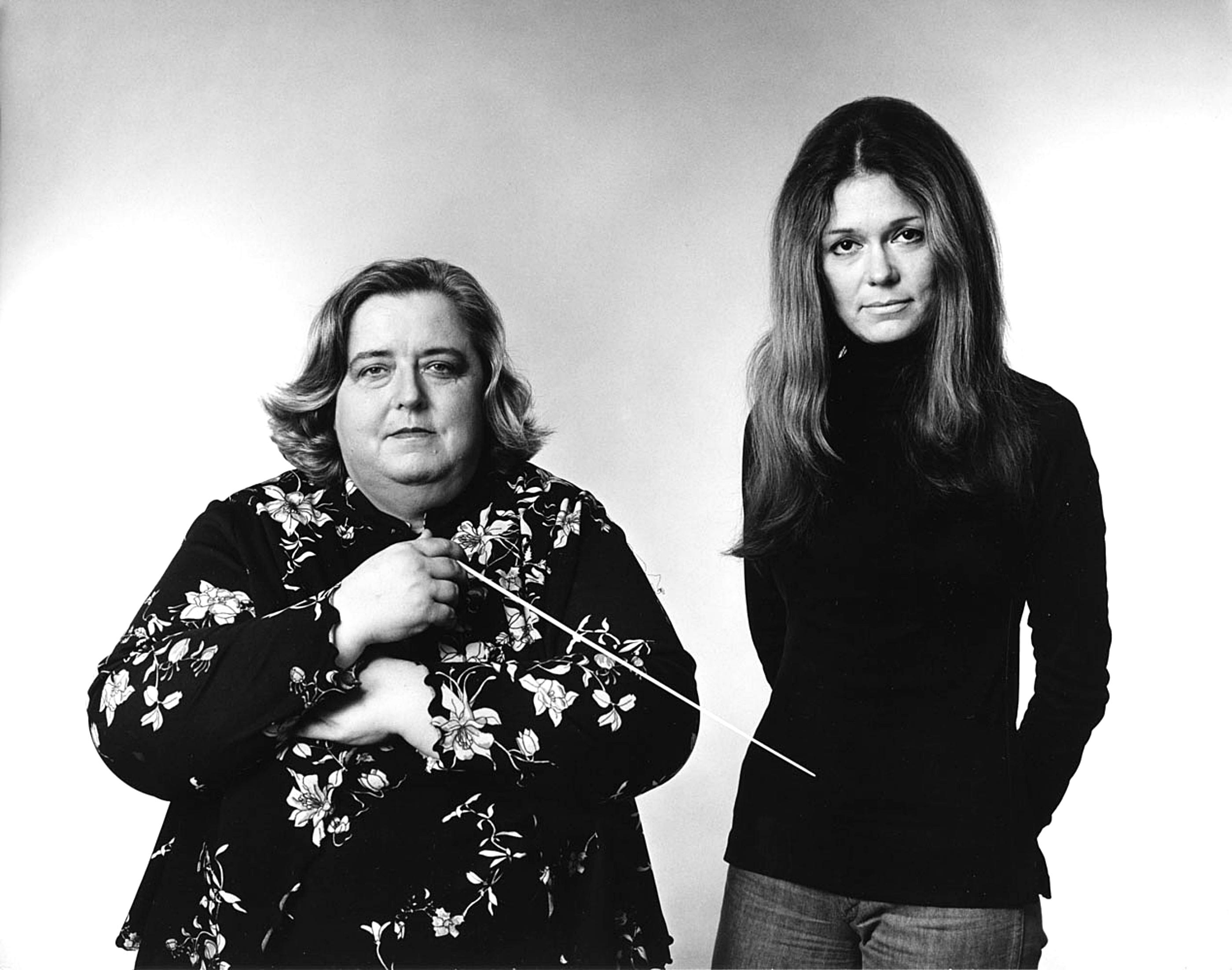 Framed MET Conductor Sarah Caldwell & Ms. magazine publisher Gloria Steinem  - Photograph by Jack Mitchell