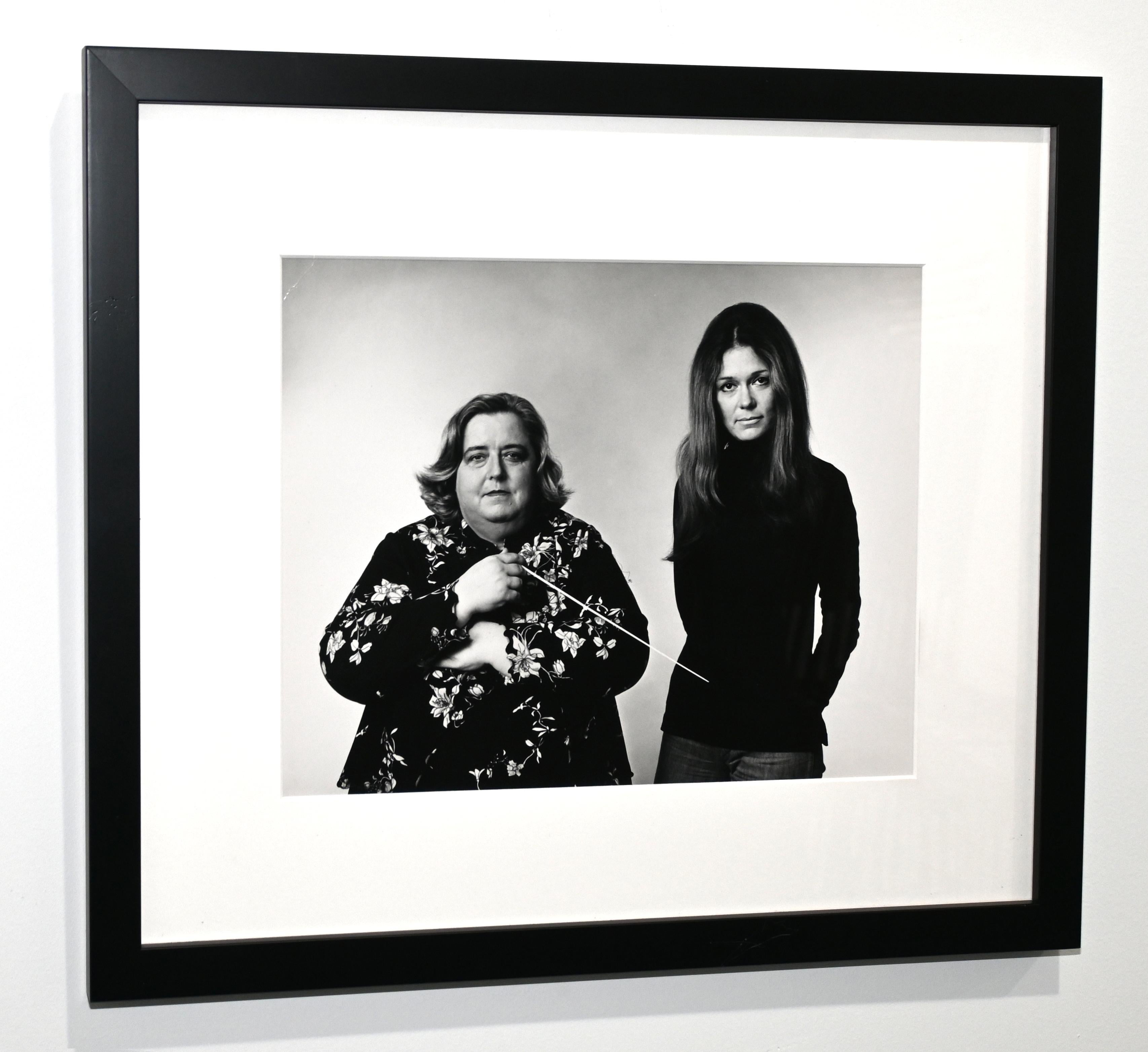 Jack Mitchell Black and White Photograph - Framed MET Conductor Sarah Caldwell & Ms. magazine publisher Gloria Steinem 