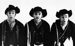 Swen Swenson, George Reeder und Marc Breaux am Broadway in „ „Destry Rides Again““