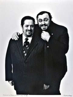 Tenor Luciano Pavarotti with his father Fernando