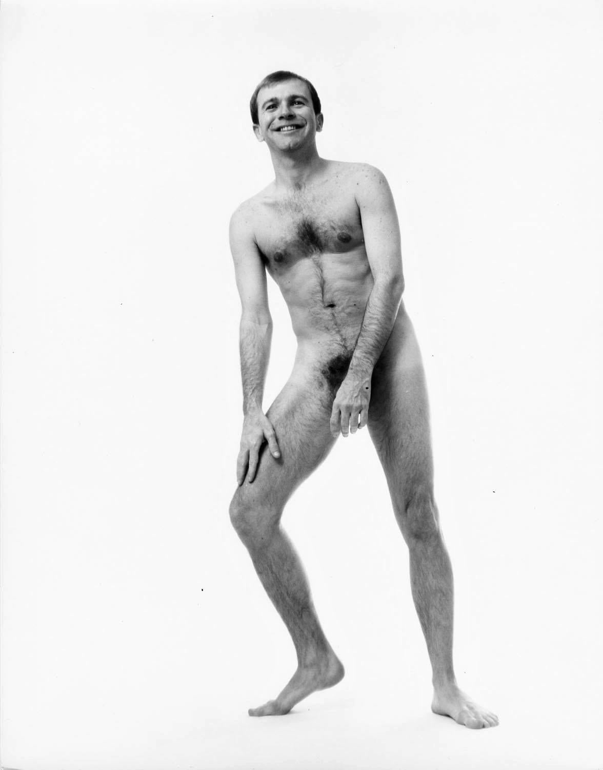 Jack Mitchell Black and White Photograph -  Tony award-winning playwright Terrence McNally photographed nude for After Dark