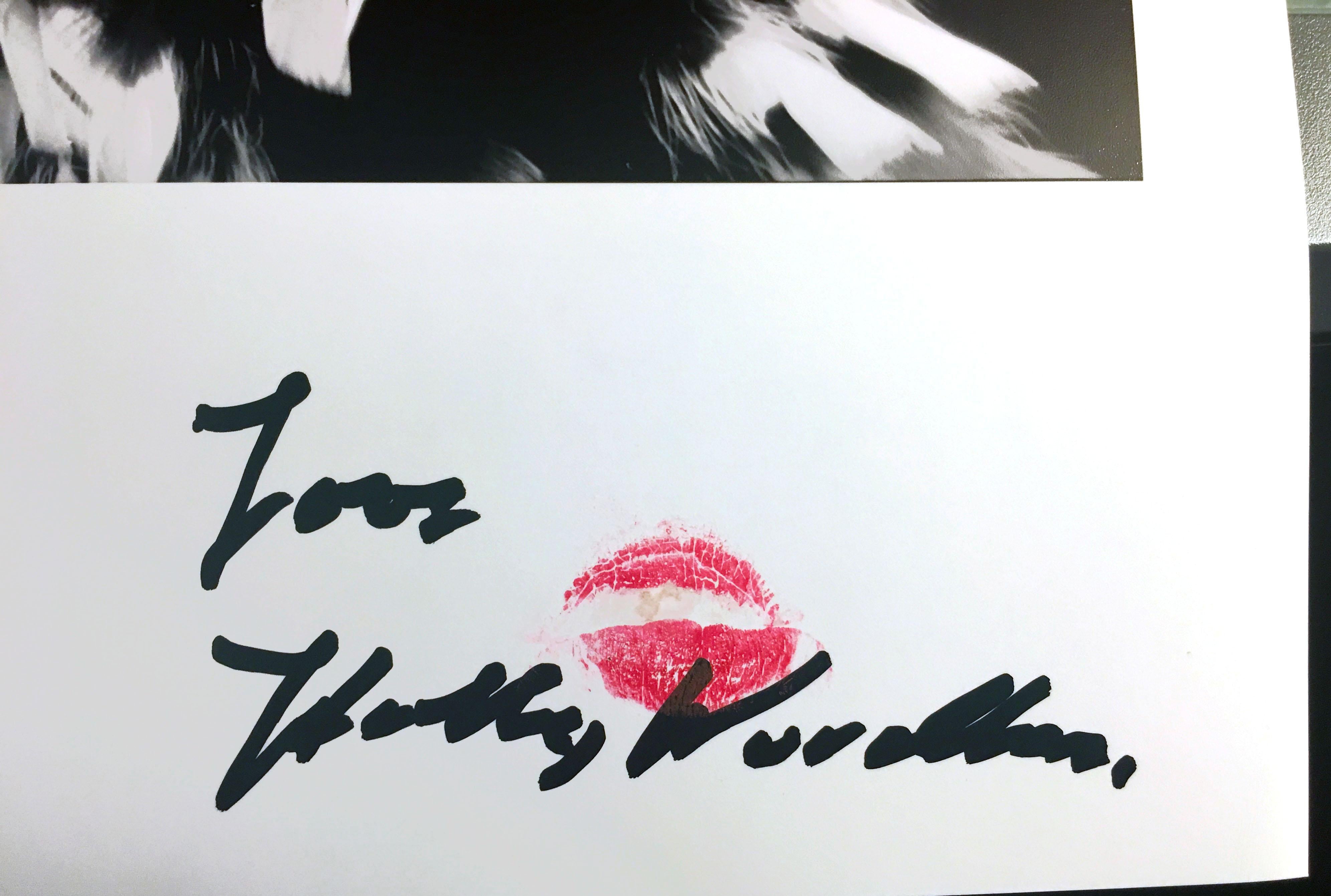 Warhol Superstar Holly Woodlawn personally autographed & kissed Limited Edition - Black Black and White Photograph by Jack Mitchell