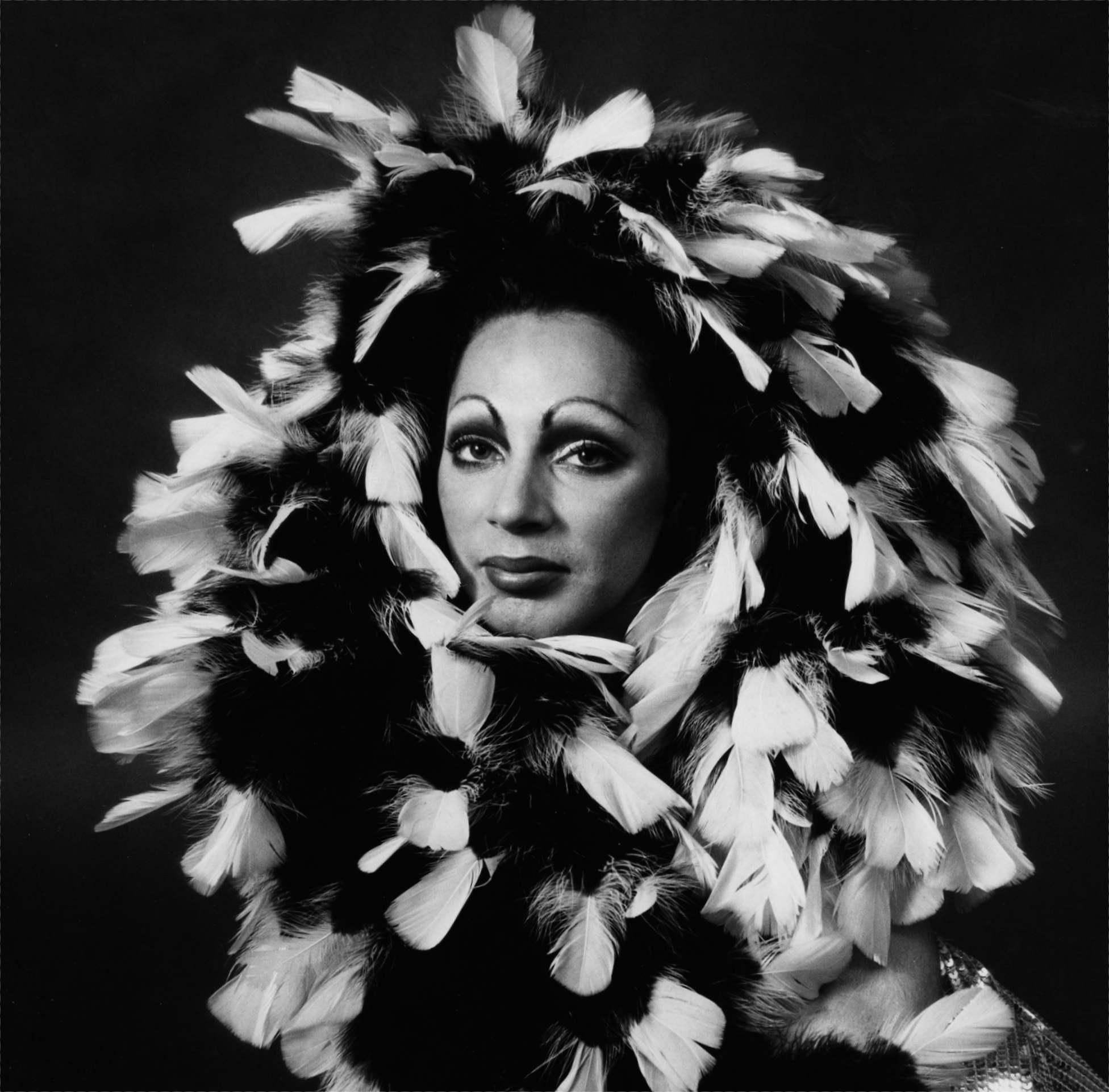 Warhol Superstar Holly Woodlawn portrait for After Dark signed by Jack   - Photograph by Jack Mitchell