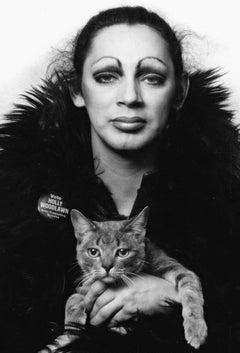 Warhol Superstar Holly Woodlawn with Nik, signed by Jack Mitchell