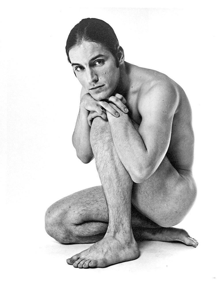 11 x 14" vintage silver gelatin photograph of Warhol Superstar Joe Dallesandro photographed in June 1970 after Joe starring in Andy Warhol's "Trash". Nude. Signed by Jack Mitchell on the verso.  Comes directly from the Jack Mitchell Archives with a