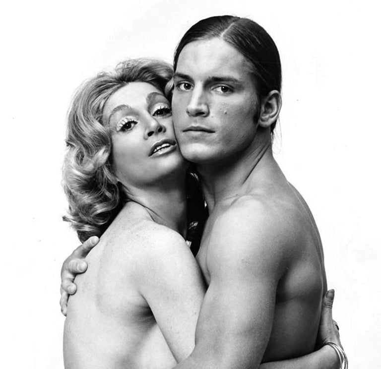 Warhol 'Heat' Superstars Sylvia Miles & Joe Dallesandro, nude for After Dark - Photograph by Jack Mitchell