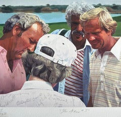Jeannie Maddox Jack Nicklaus, Arnold Palmer Golf Pintura Giclee "El abanico nº 3"