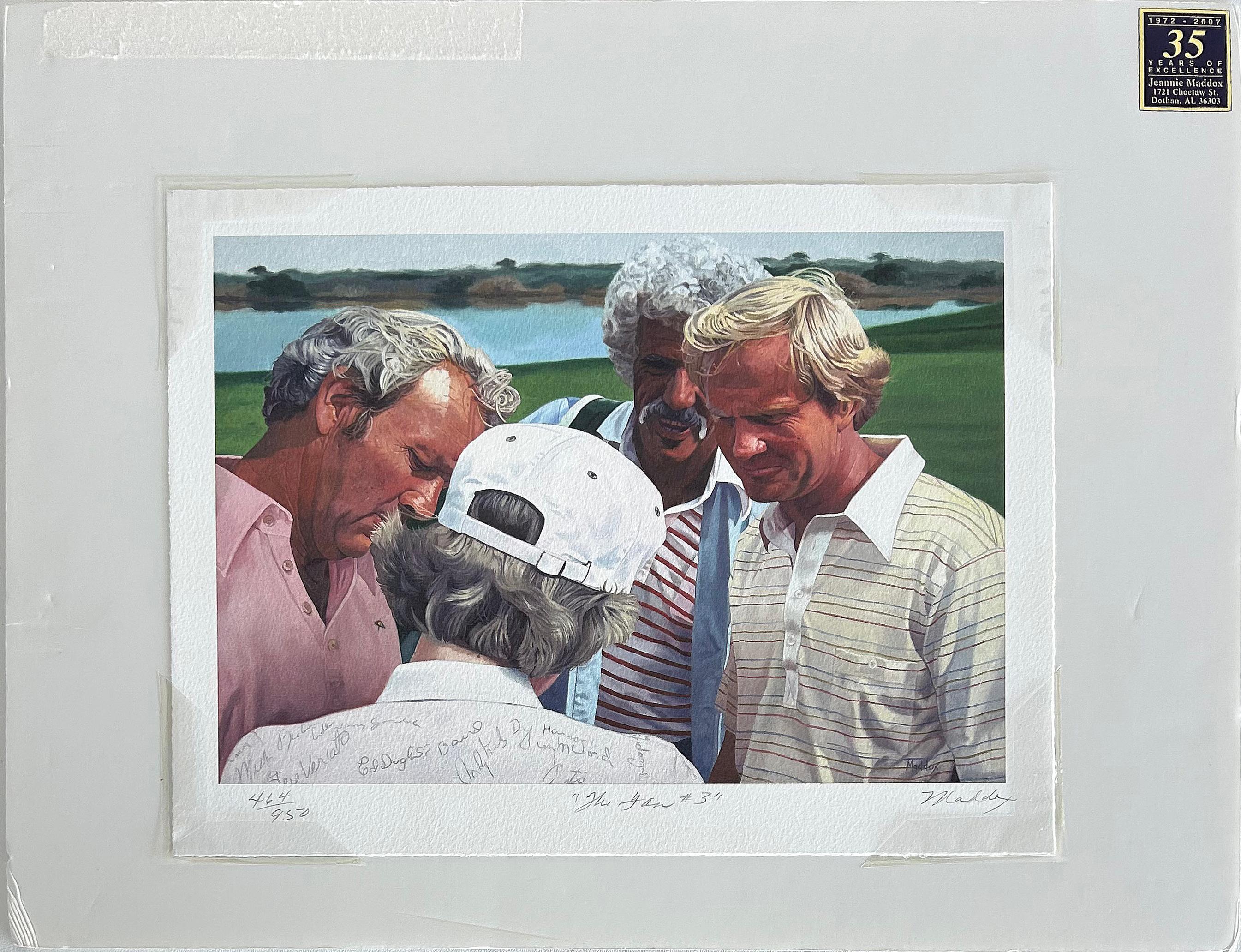 Jeannie Maddox Jack Nicklaus, Arnold Palmer Golf Painting Giclee "The Fan #3"