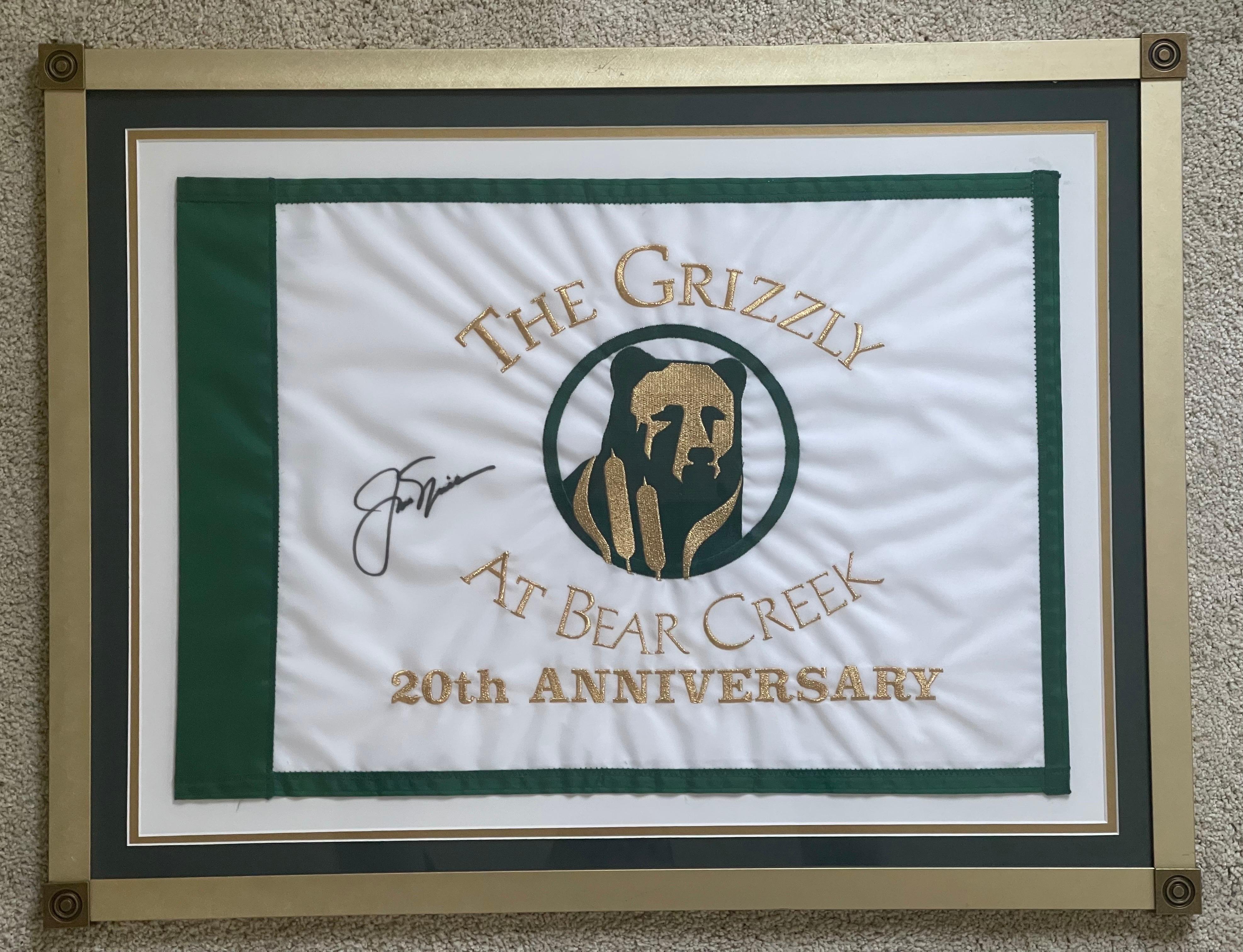 Jack Nicklaus: „The Grizzly“ an Bear Creek Golf Pin-Flagge, signiert im Angebot 3