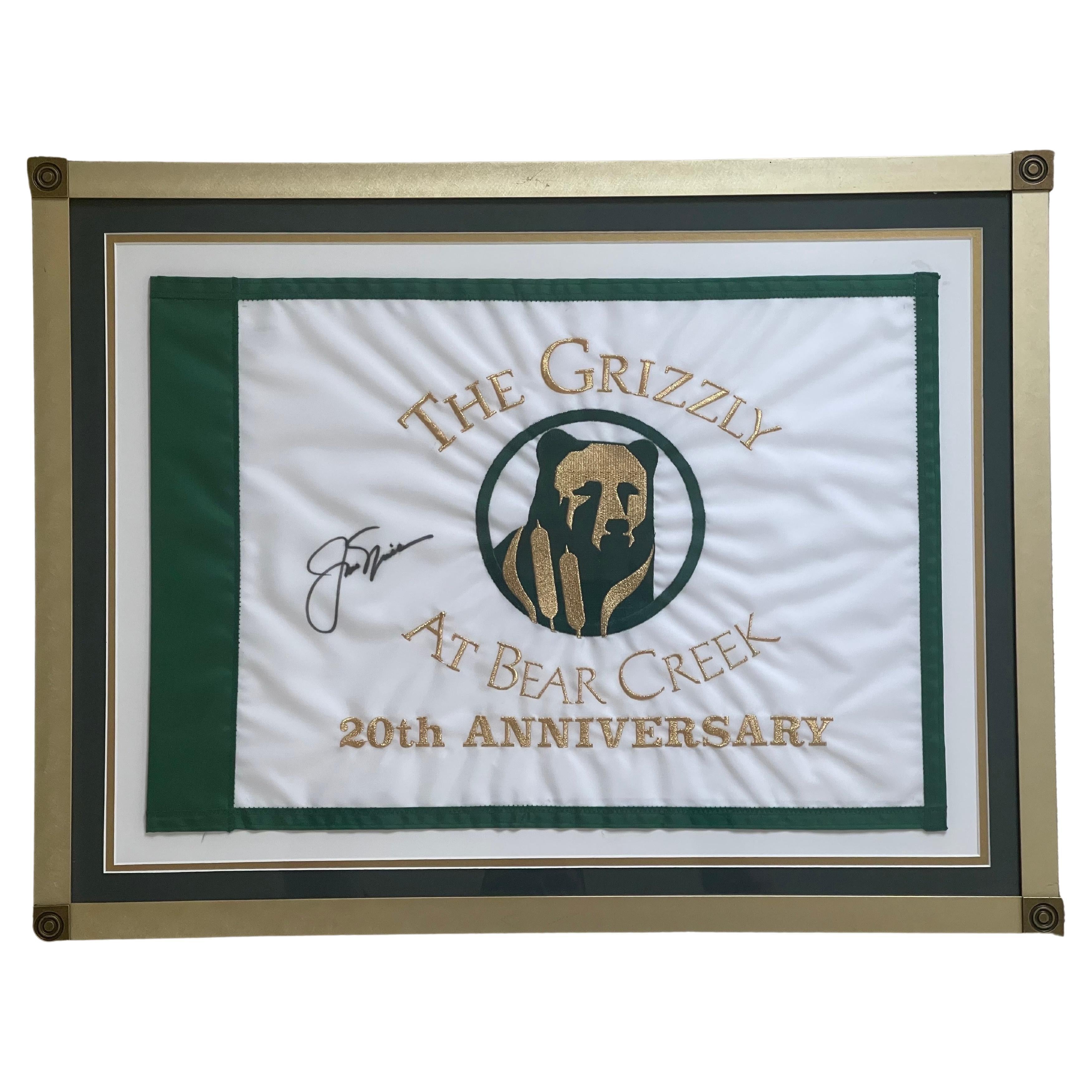 Jack Nicklaus: „The Grizzly“ an Bear Creek Golf Pin-Flagge, signiert