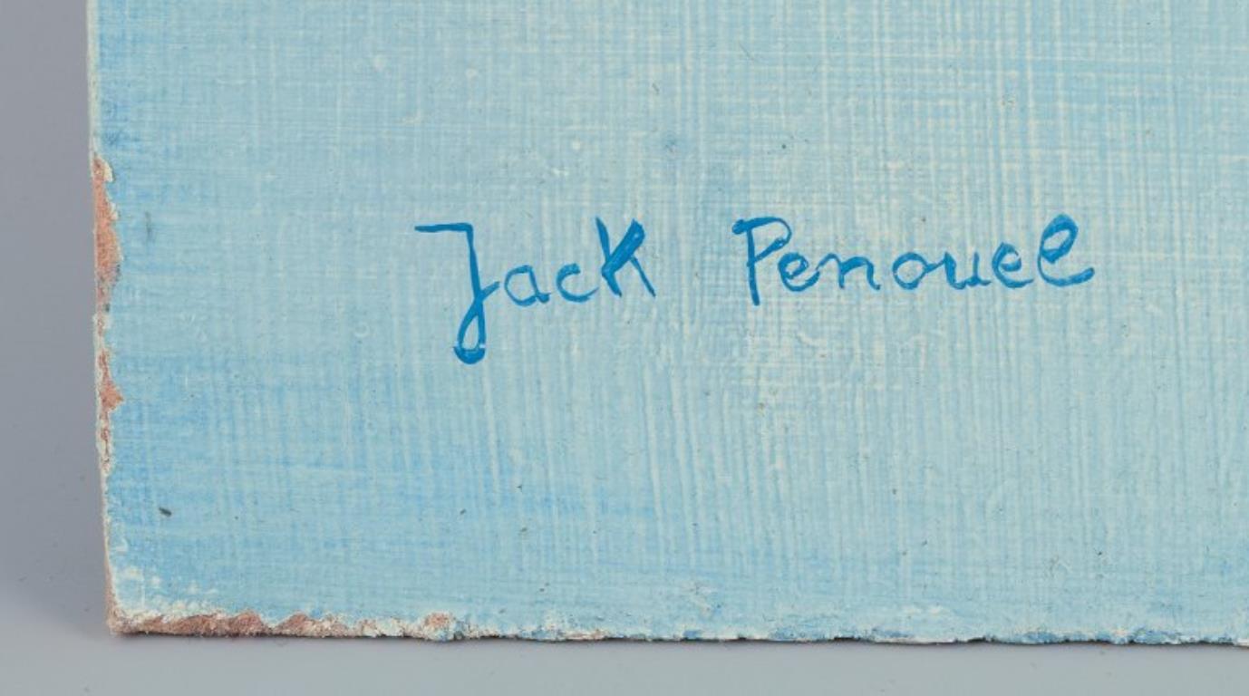 Jack Penouel, French artist. Acrylic on board. Abstract composition. 1980s. For Sale 1