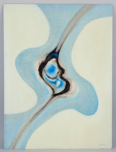 Jack Penouel, artista francés. Acrílico sobre tabla. Composición abstracta. Ca. 1980s.
