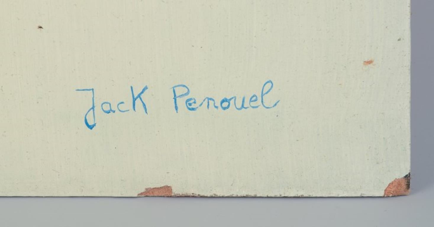 Jack Penouel, französischer Künstler. Acryl auf Karton. Abstrakte Zusammensetzung. Ca. 1980s. (Sonstiges) im Angebot