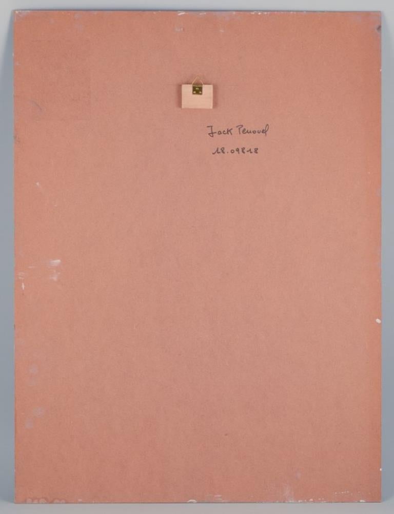 Jack Penouel, französischer Künstler. Acryl auf Karton. Abstrakte Zusammensetzung. Ca. 1980s. im Angebot 1