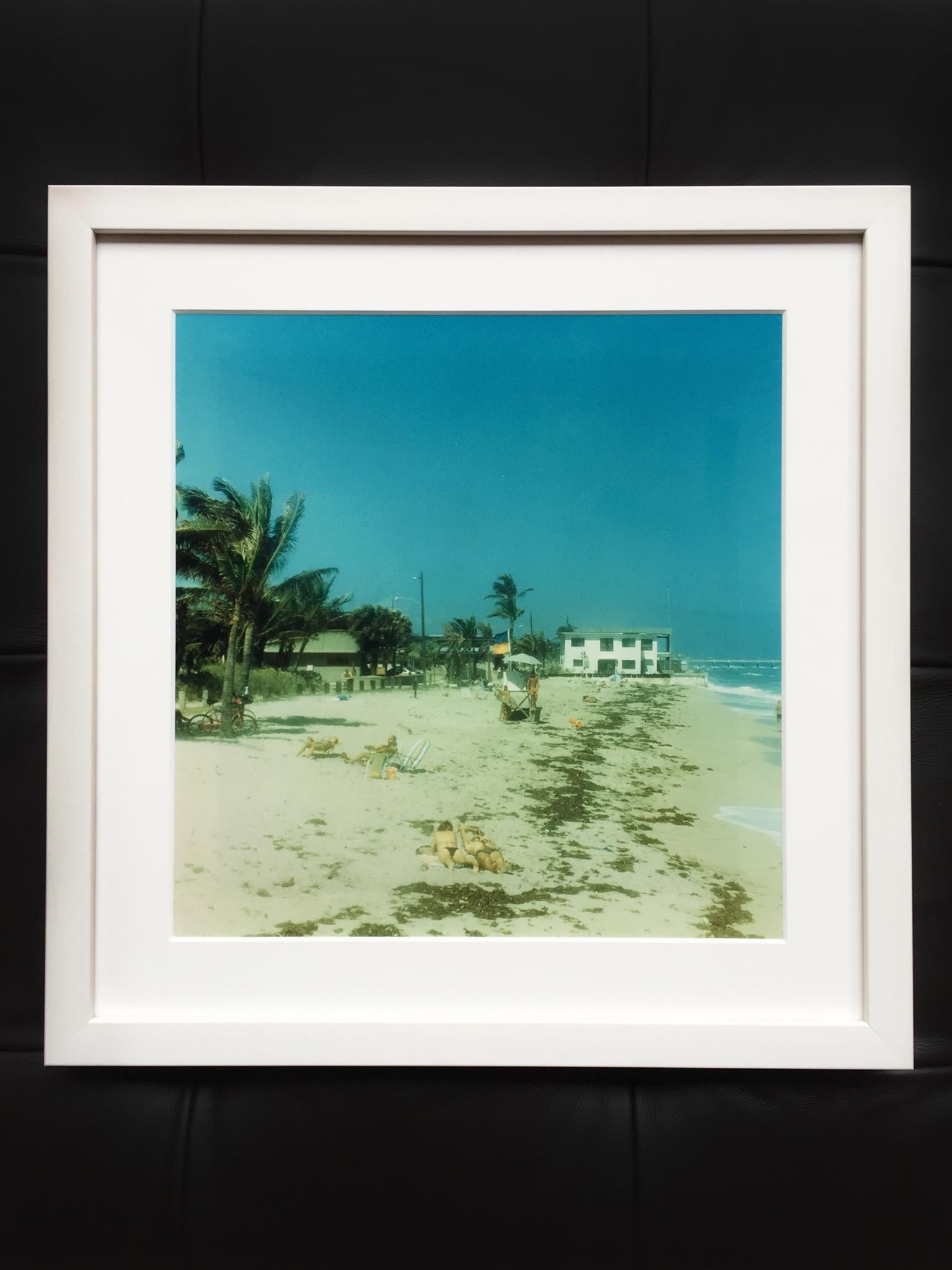 A beach scene photograph with breathtaking color, by the esteemed artist Jack Pierson. This photograph is newly framed with museum-grade framing and glass. There is also glass on the backside to feature the artist's signature.

Jack