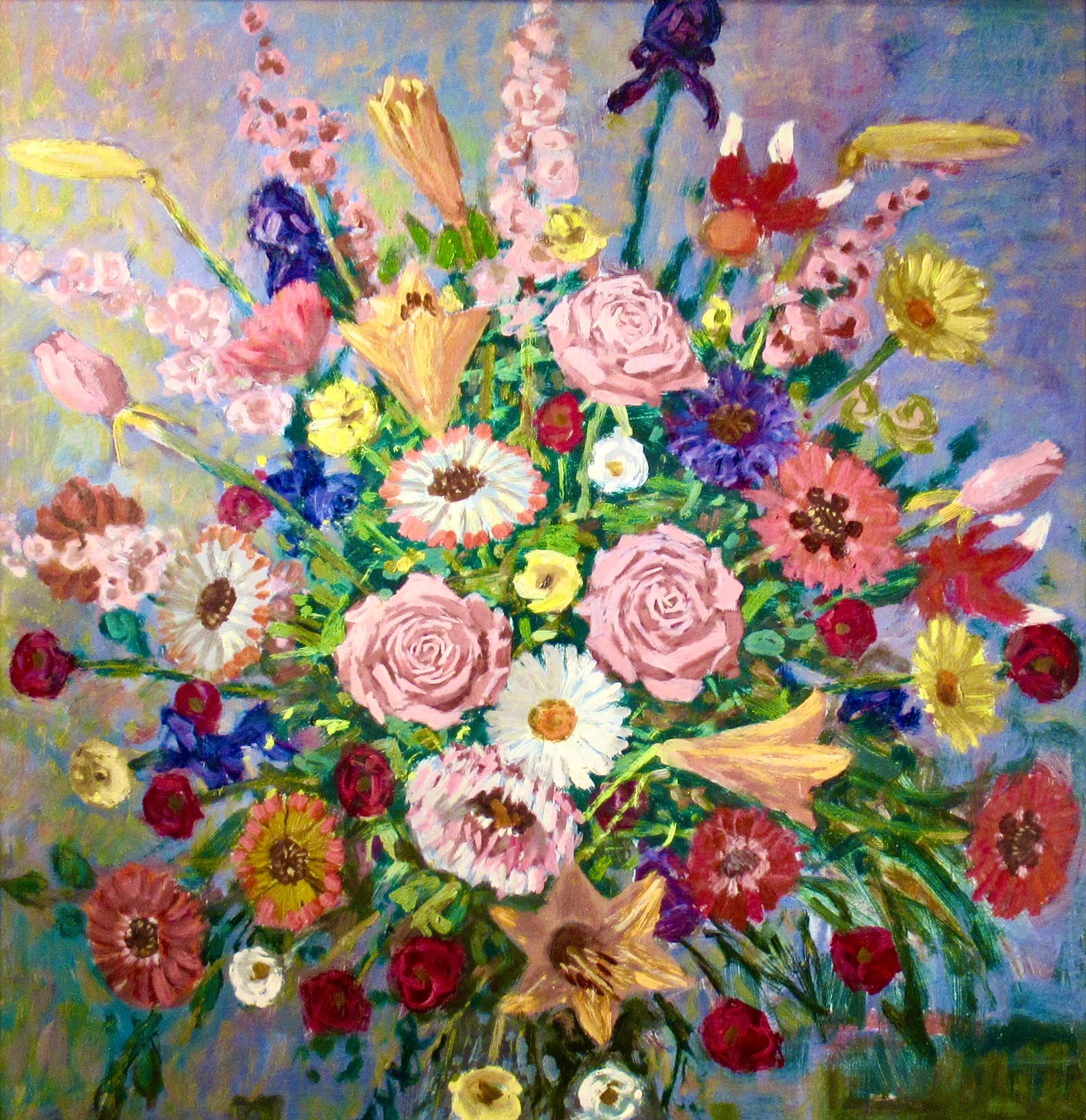 Still Life with Bouquet - Impressionist Painting by jack pohr