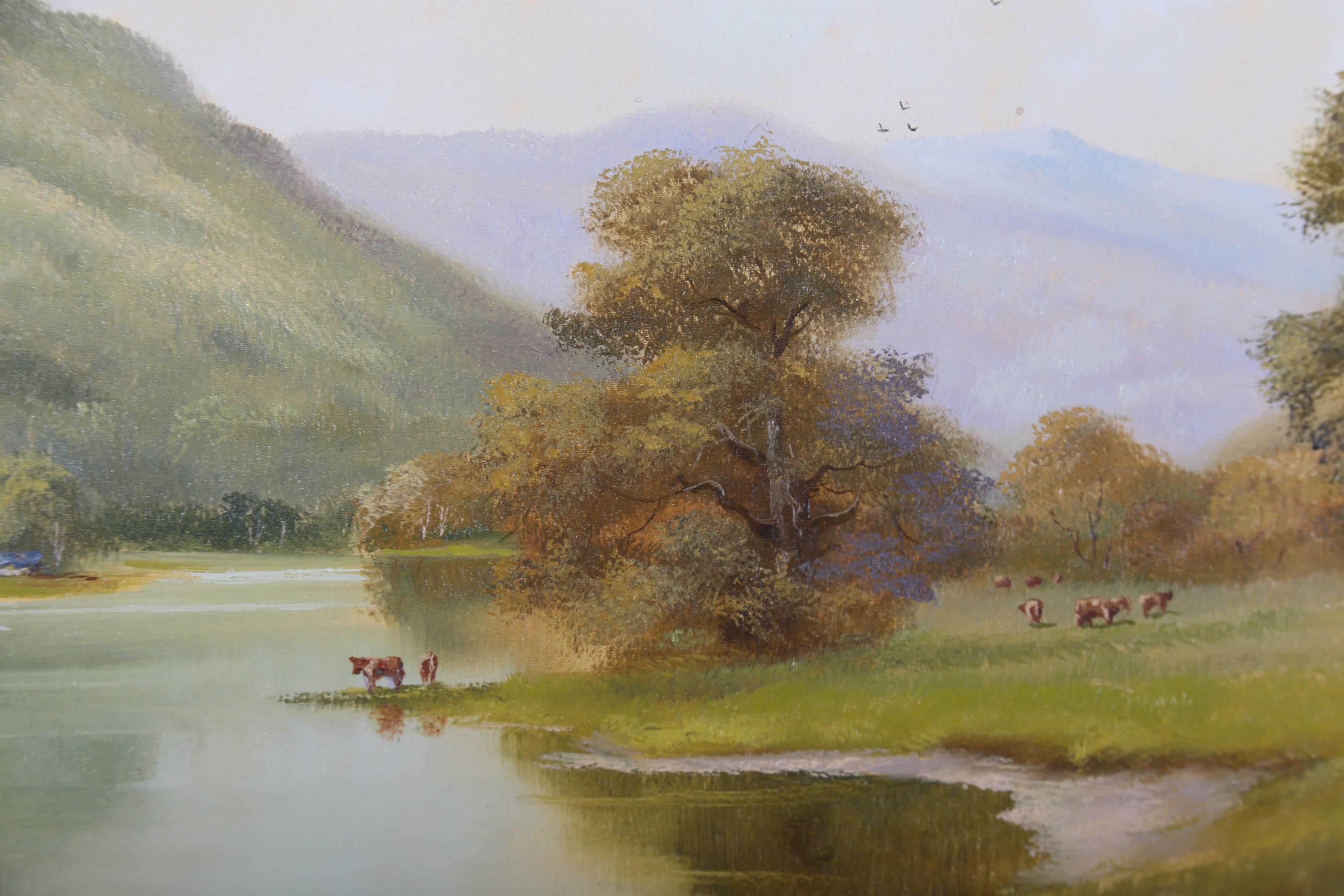 Jack R Mould (1925-1998) - 20th Century Oil, Cumbrian Landscape with Cattle For Sale 1