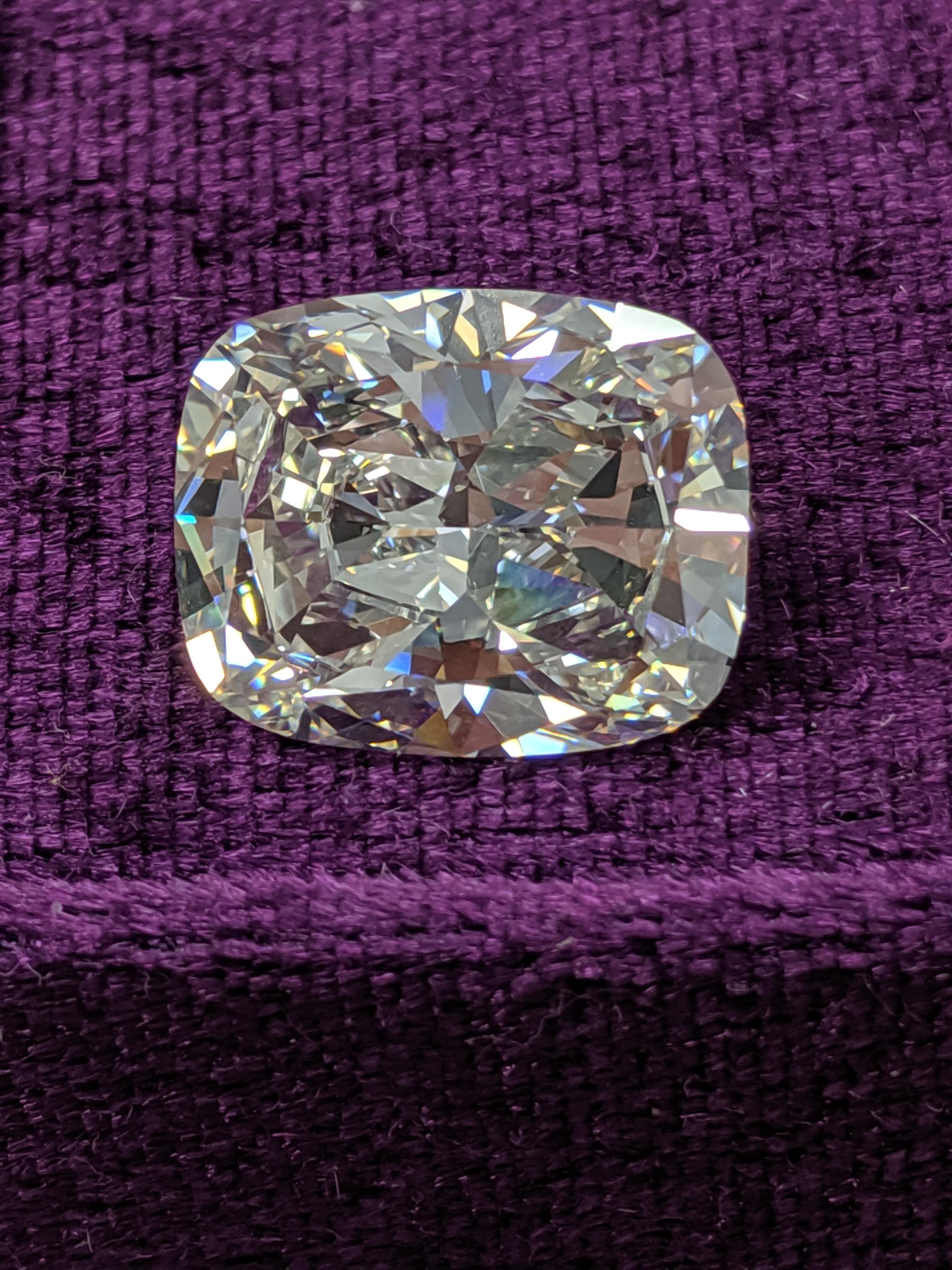 Jack Reiss 9.58 Carat Antique Cut Cushion Diamond K VS1 GIA In New Condition In New York, NY