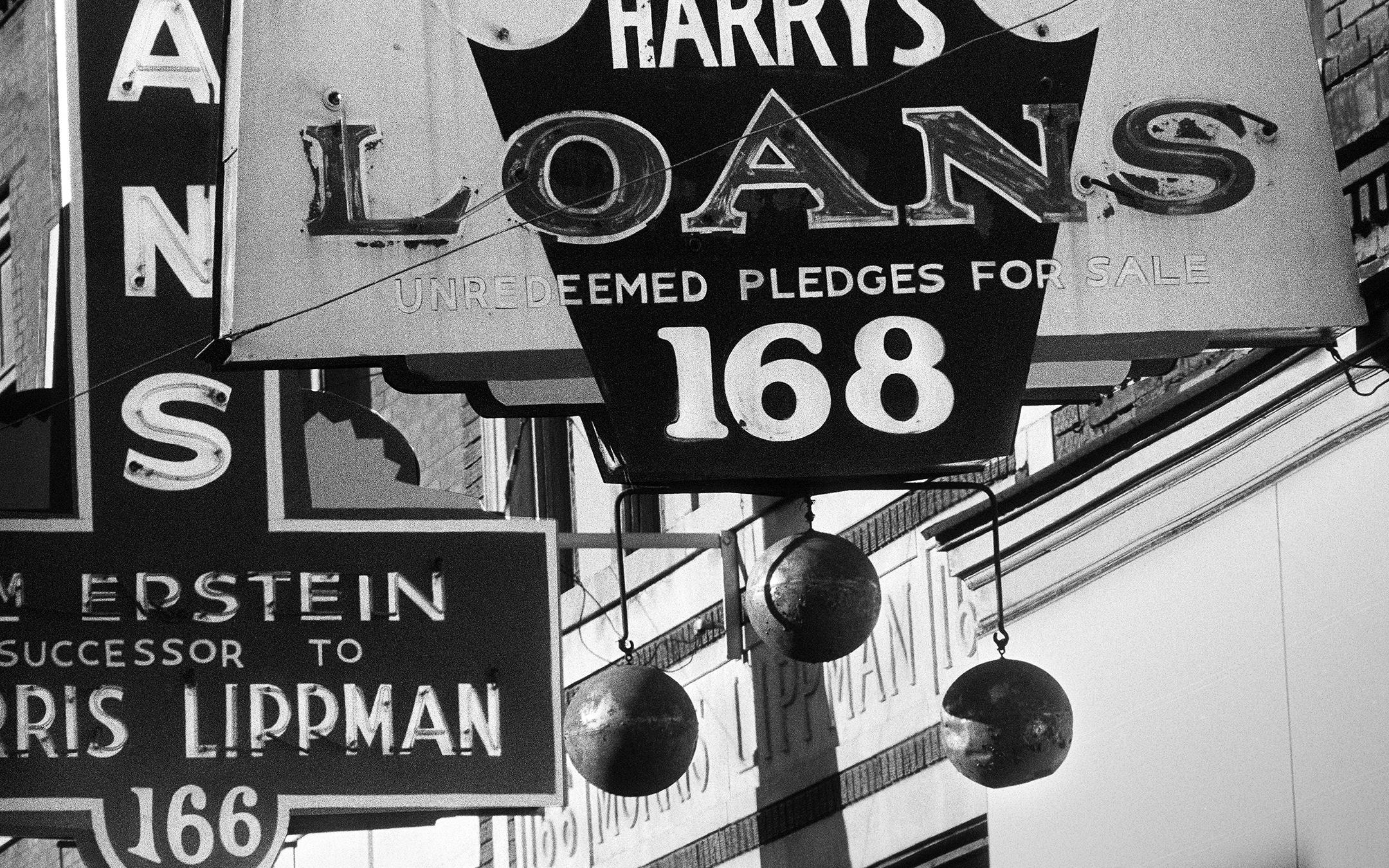 Jack Robinson Black and White Photograph - Harry's Loans