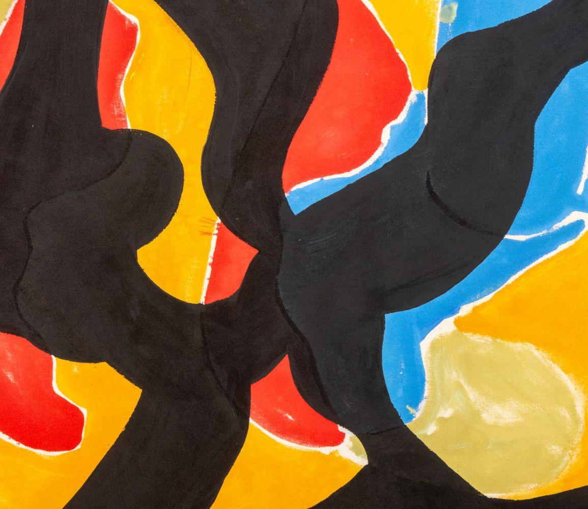 Untitled (Abstract) - Black Abstract Painting by Jack Roth