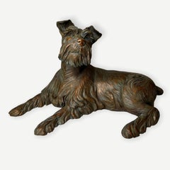 Jack Russell Terrier Patinated Bronze Sculpture