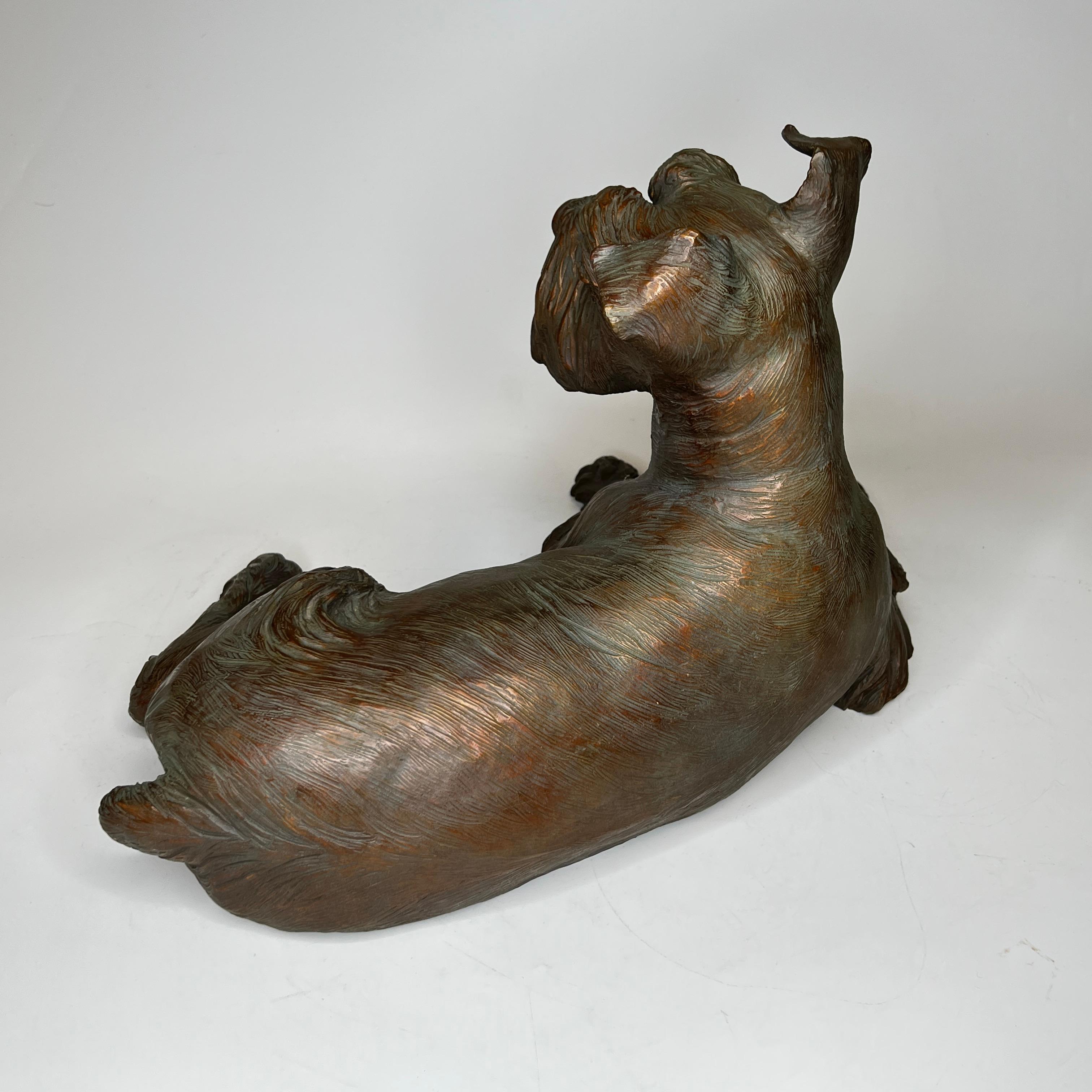Jack Russell Terrier Patinated Bronze Sculpture 2