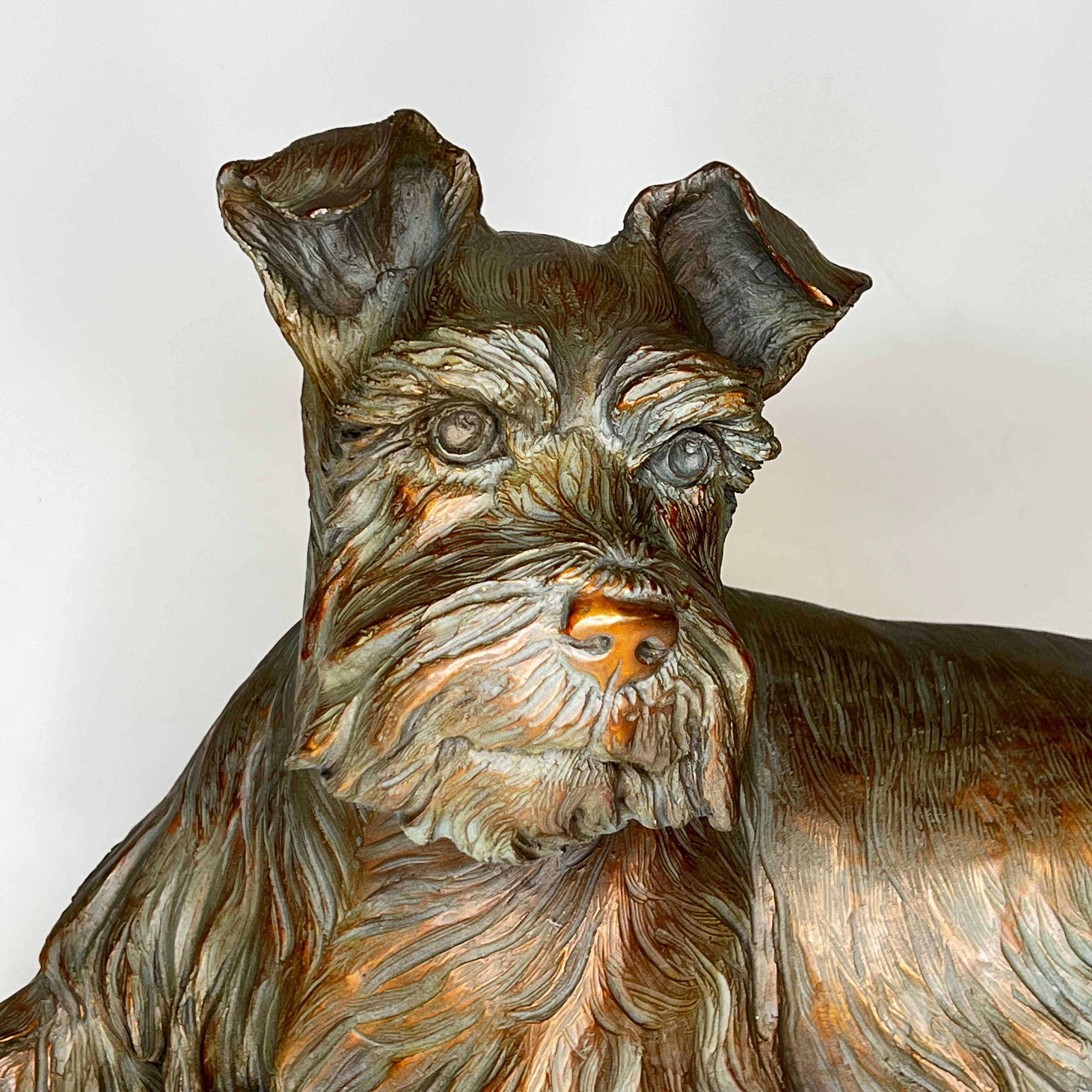Jack Russell Terrier Patinated Bronze Sculpture 3