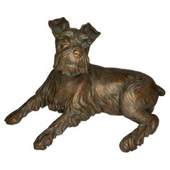 Jack Russell Terrier Patinated Bronze Sculpture