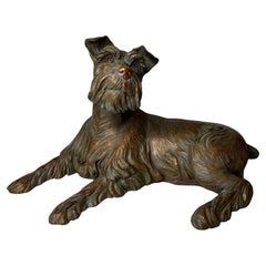 Jack Russell Terrier Patinated Bronze Sculpture