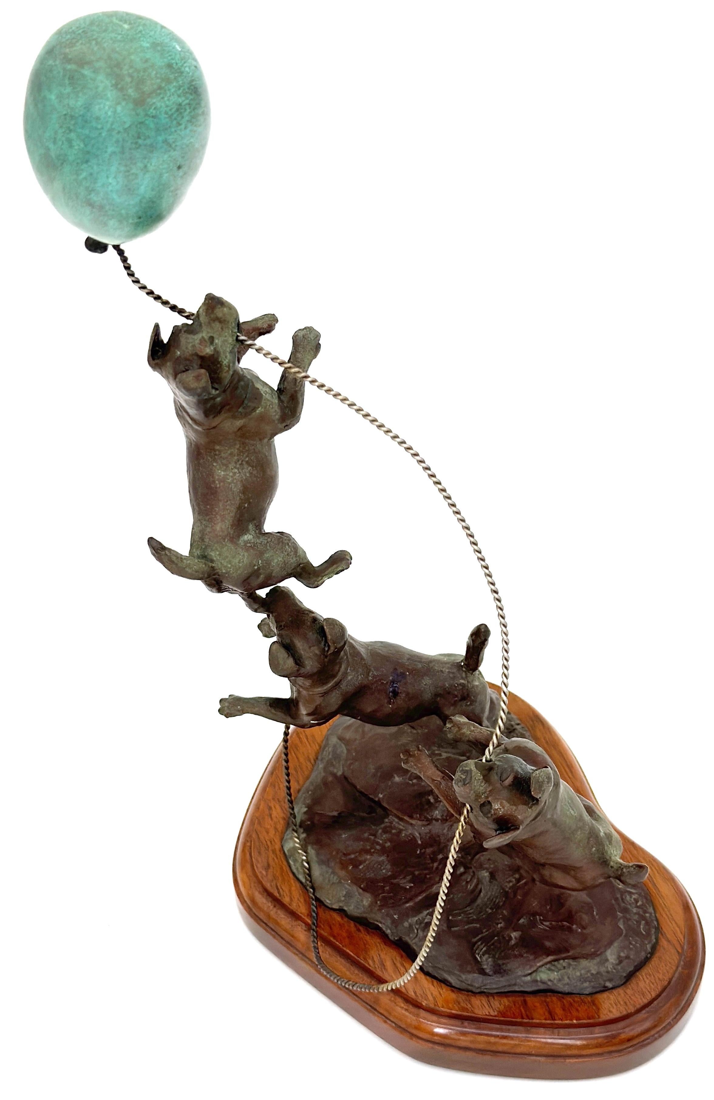 'Jack Russell con palloncino' , Scultura in bronzo di T. Fredrick, 1992, #3 di 26 In condizioni buone in vendita a West Palm Beach, FL