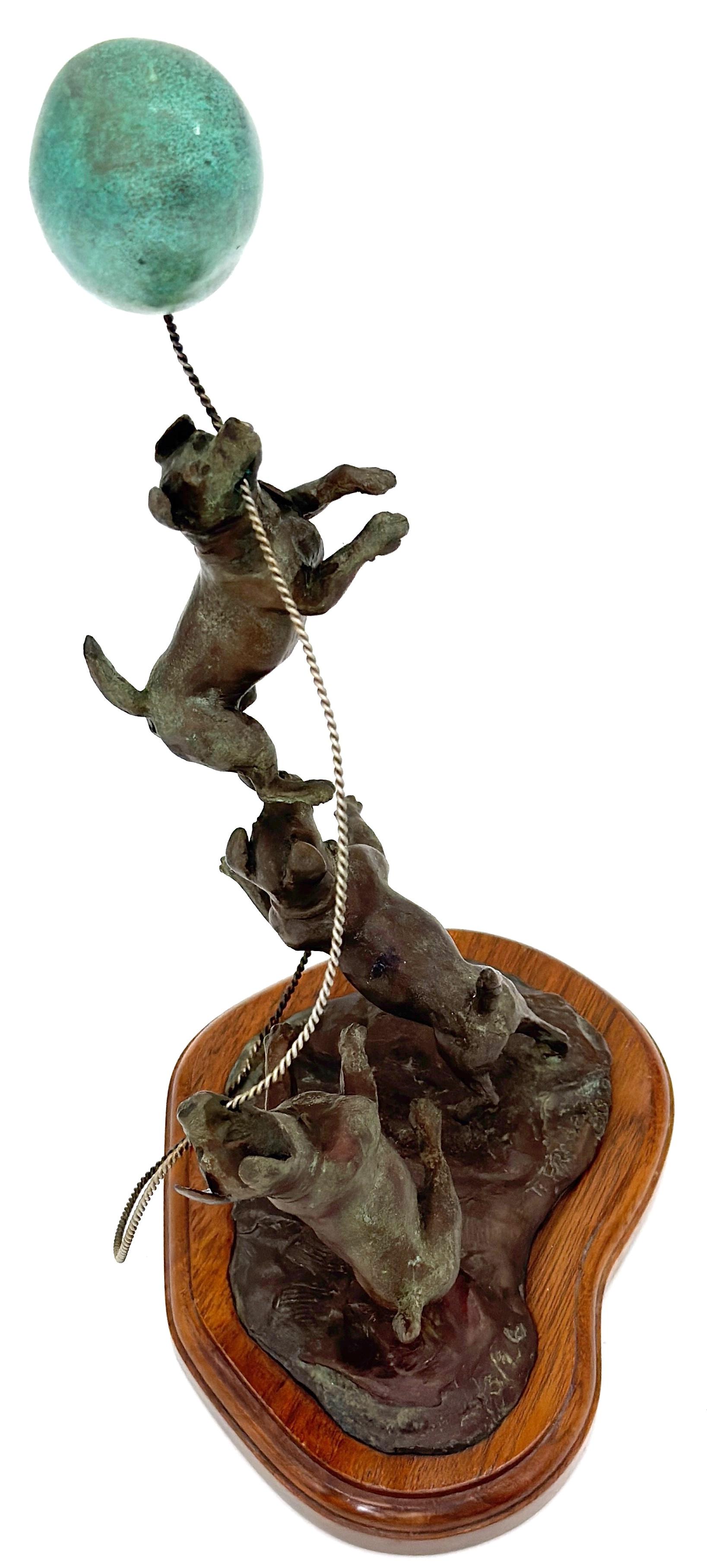 XX secolo 'Jack Russell con palloncino' , Scultura in bronzo di T. Fredrick, 1992, #3 di 26 in vendita