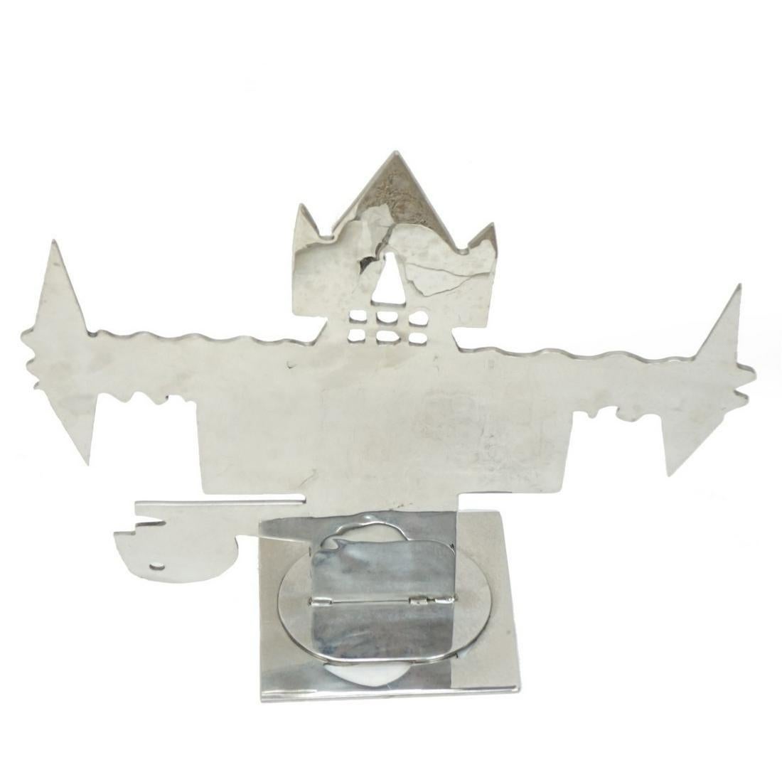 Large Modern Abstract Figure Polished Steel Mod Chrome Sculpture Jack Schuyler For Sale 3