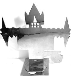 Escultura Abstracta Moderna Grande Acero Pulido Mod Cromo Jack Schuyler