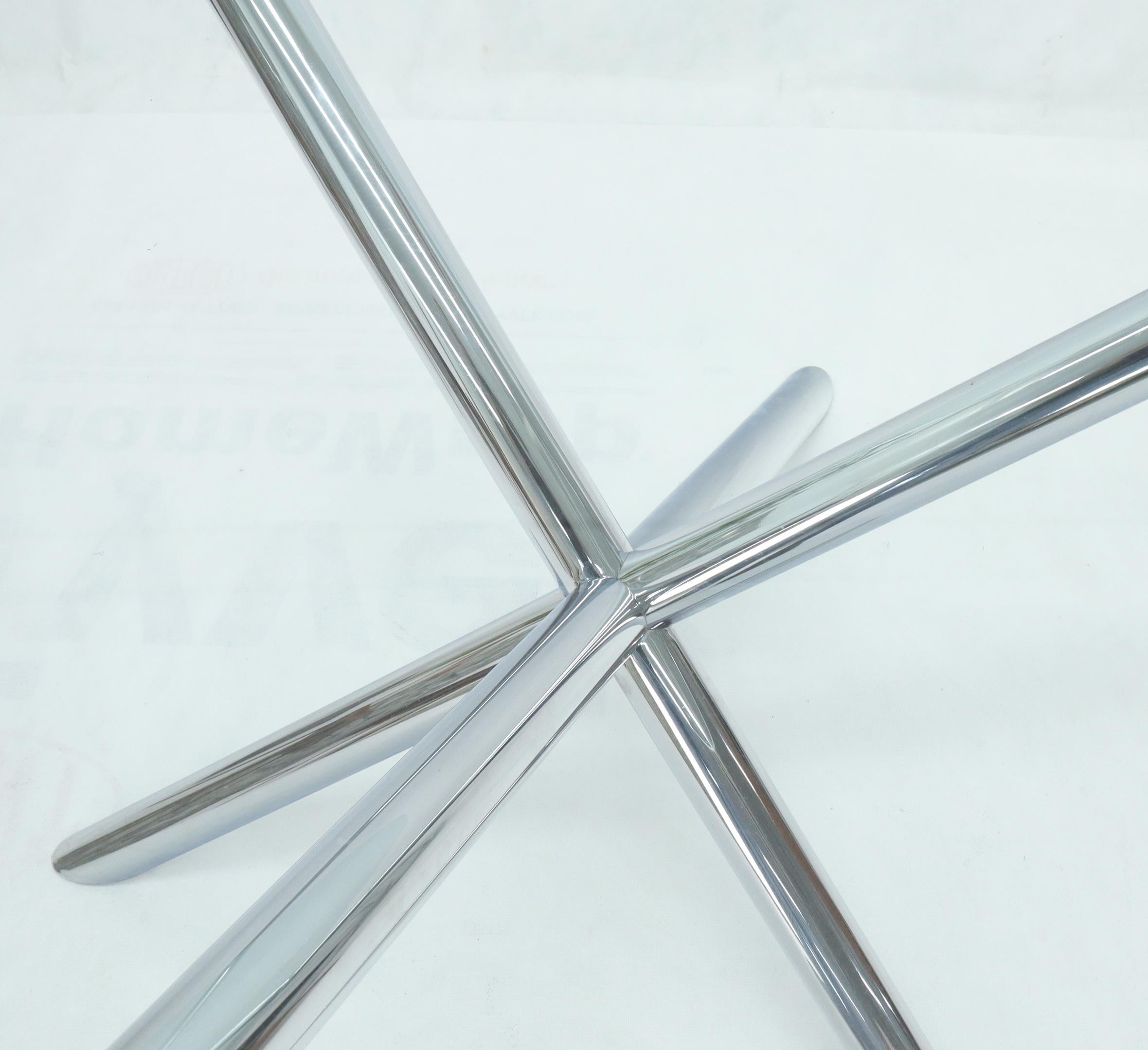 round dining table with glass top chrome base