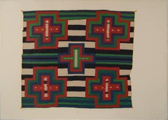  "NAVAJO LATE CLASSIC CHIEF BLANKET C.1900" SERIGRAPHIE DE JACK SILVERMAN SIGNÉE 1977