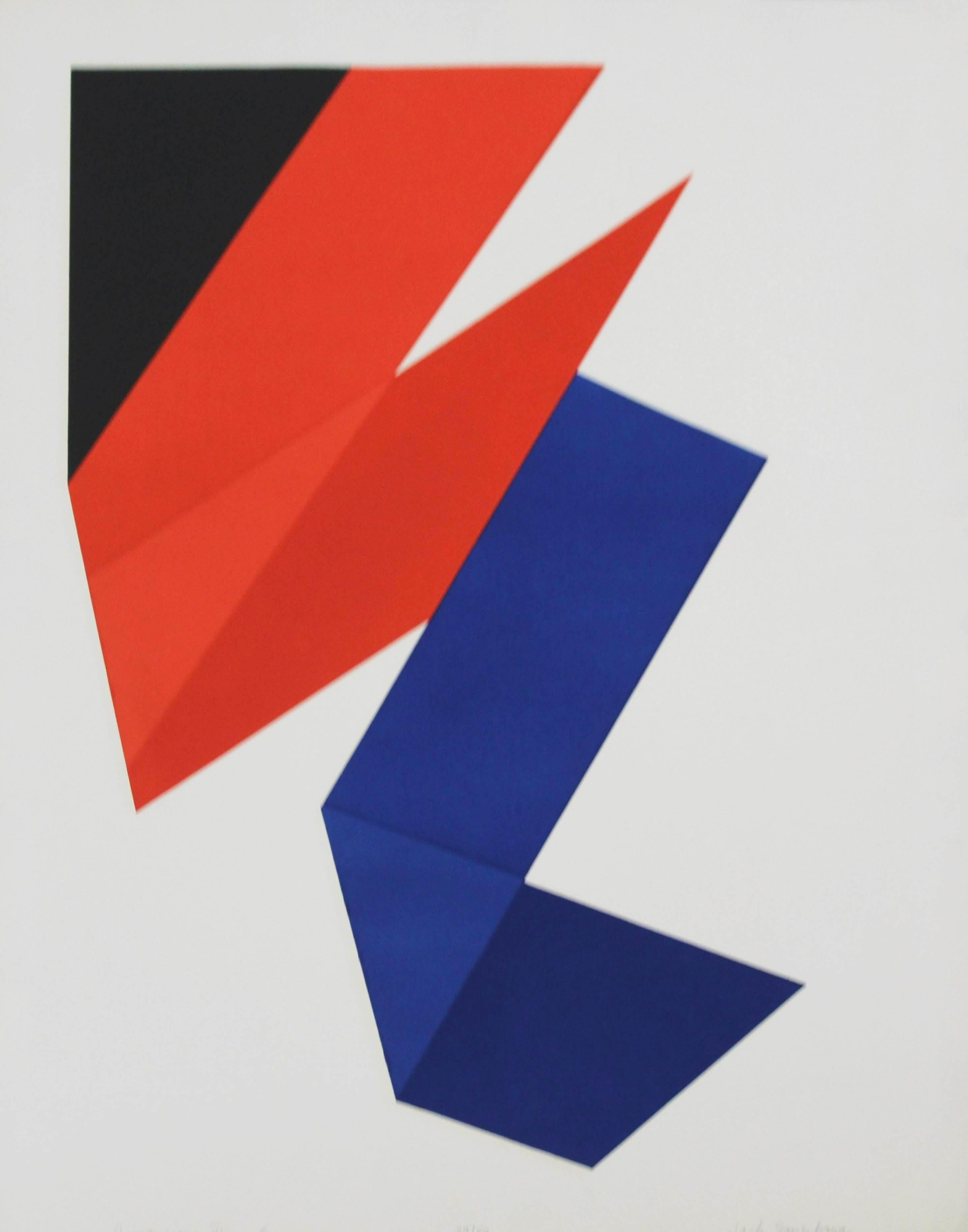 Dimensions VI Color Aquatint Print, Signed, 29/50, Circa 1970