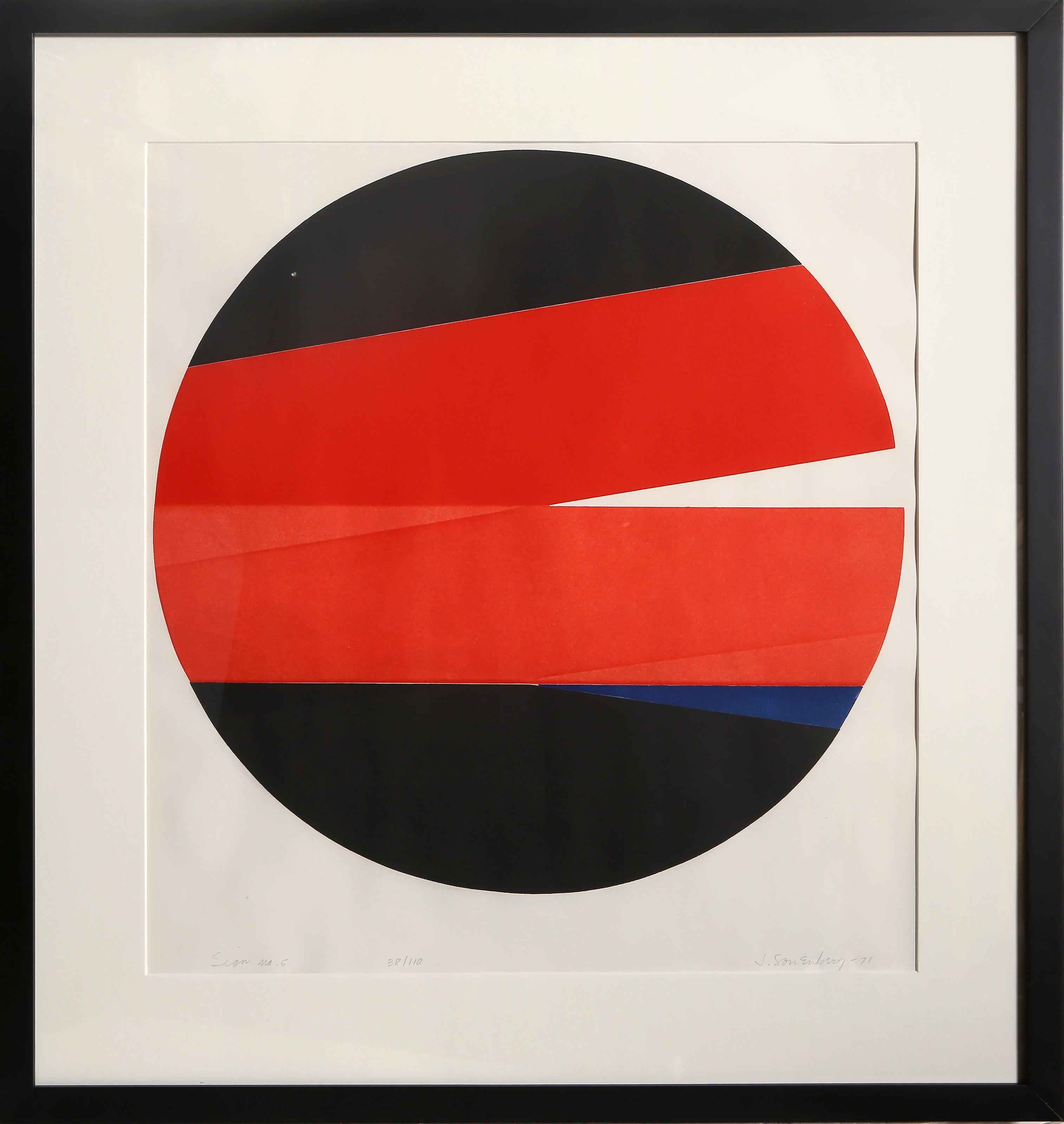 Signatur Nr. 5, Geometrische abstrakte Radierung von Jack Sonenberg