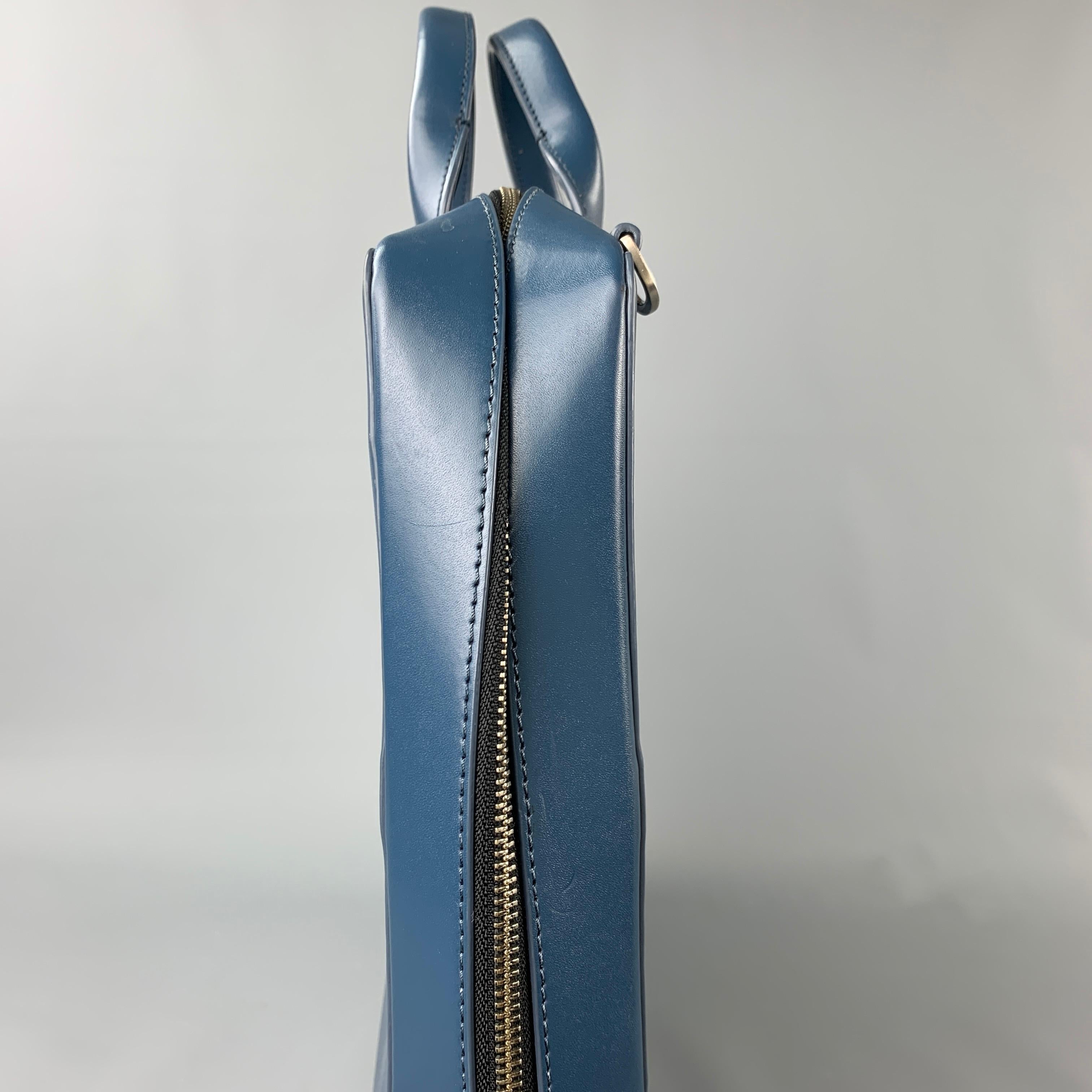 JACK SPADE Blaues Leder Schulterriemen Rechteck Laptop im Zustand „Gut“ in San Francisco, CA