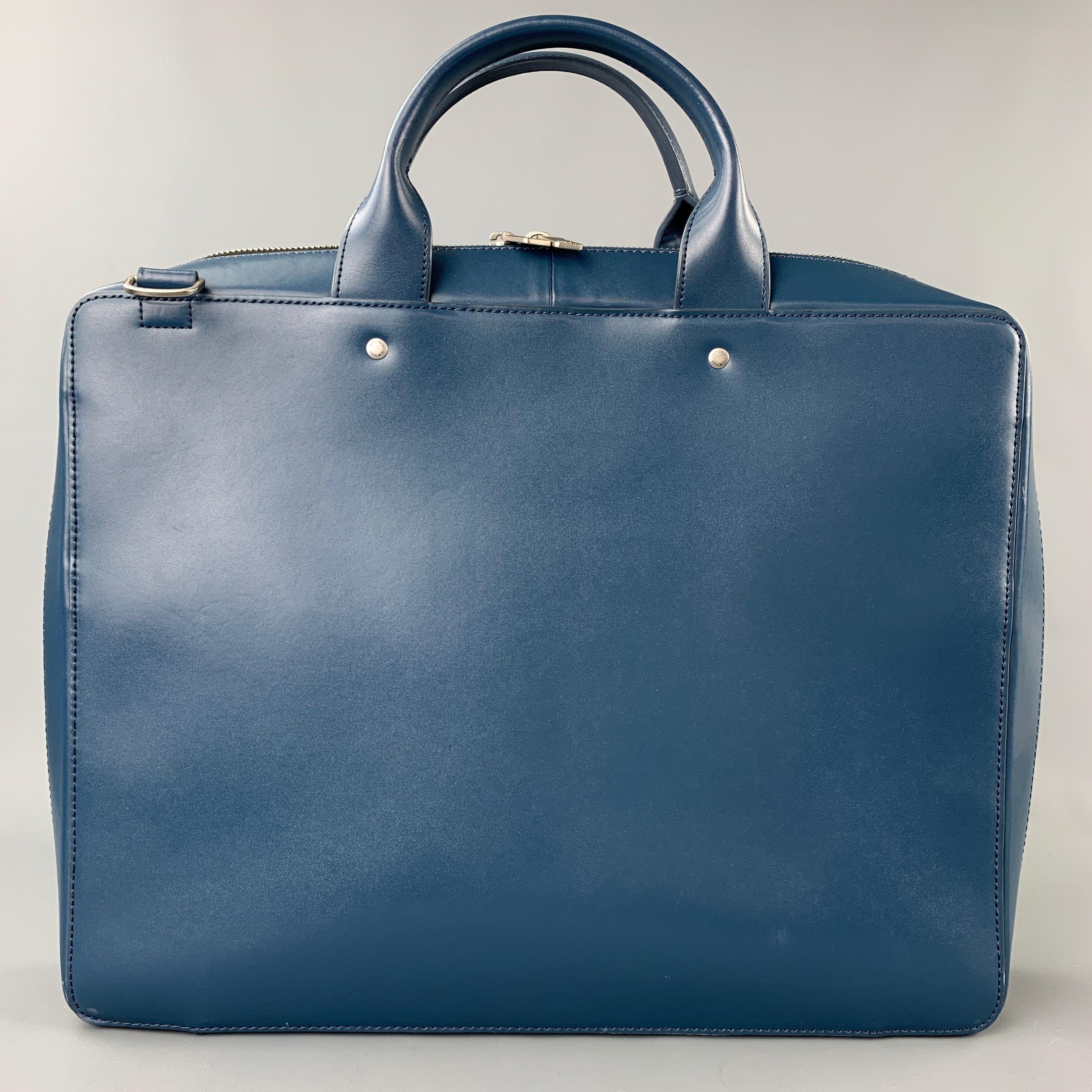 JACK SPADE Blaues Leder Schulterriemen Rechteck Laptop Herren