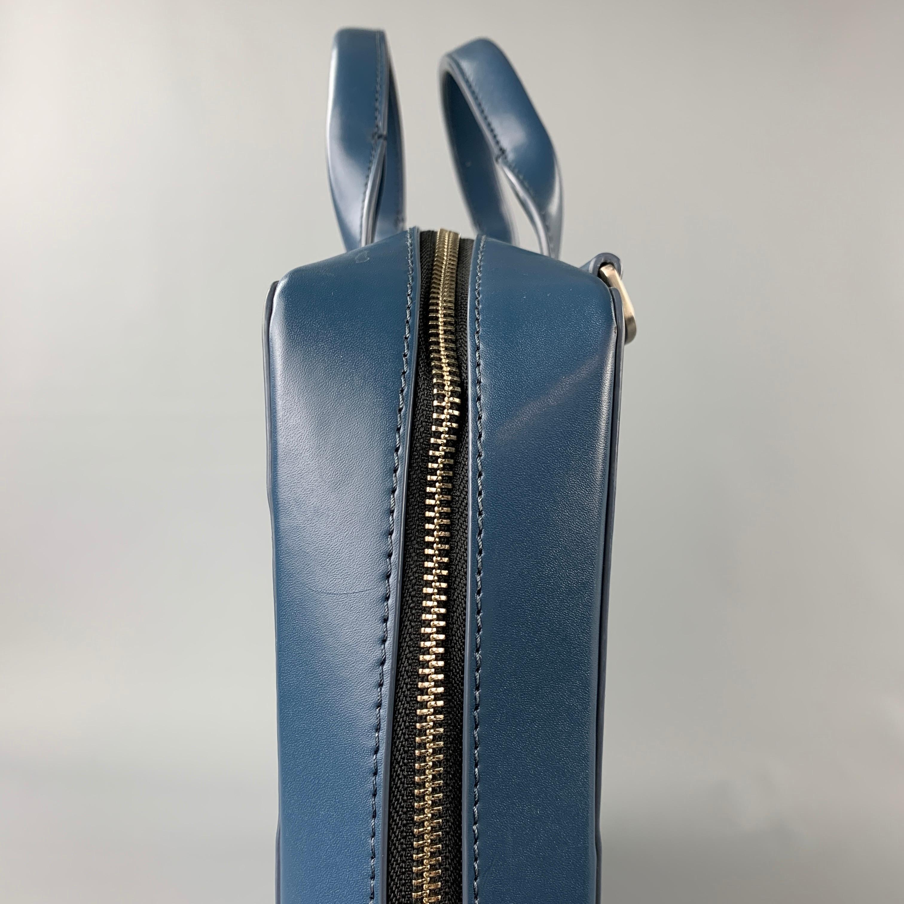 JACK SPADE Blaues Leder Schulterriemen Rechteck Laptop 1