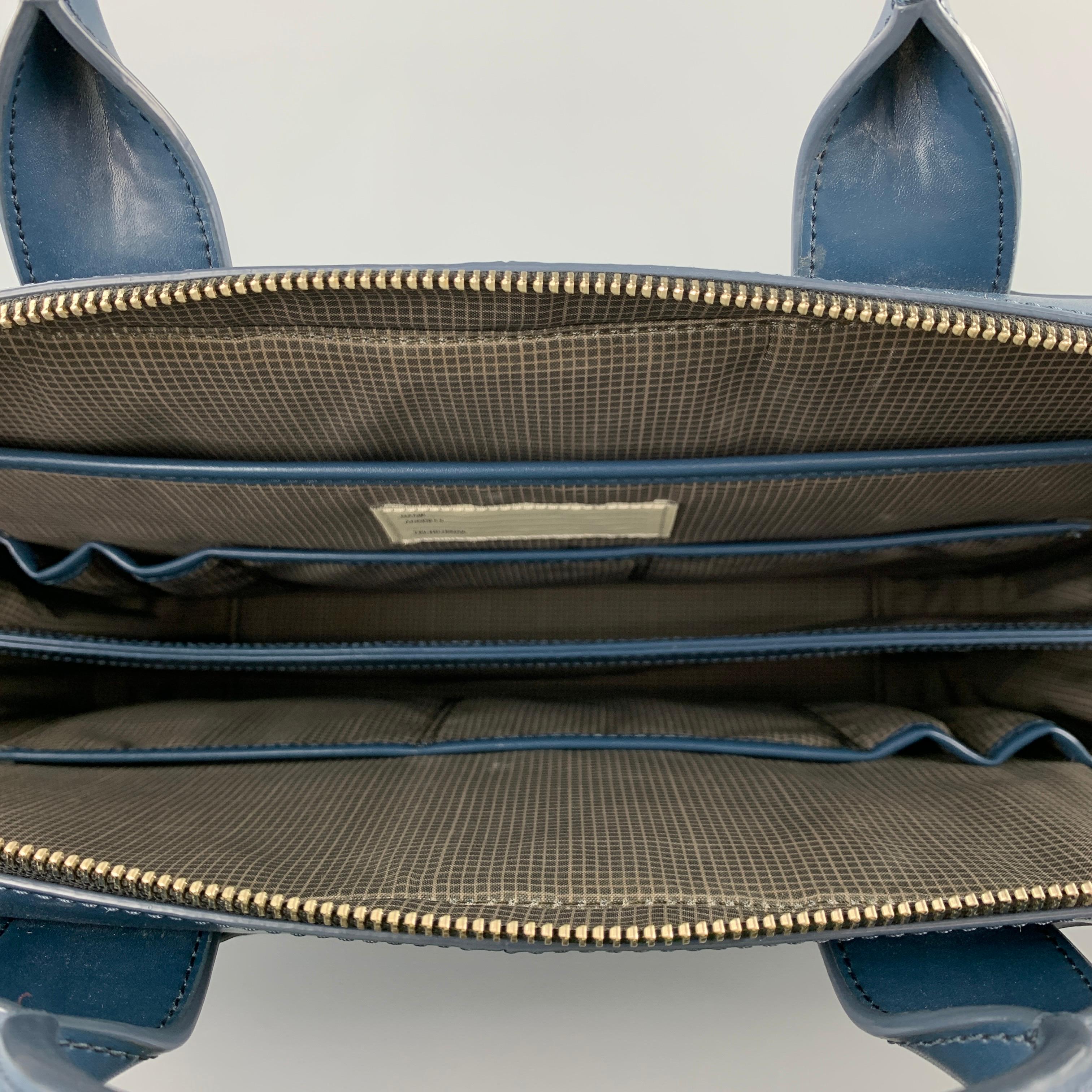 JACK SPADE Blaues Leder Schulterriemen Rechteck Laptop 2