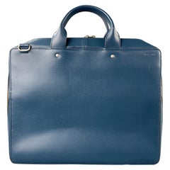 JACK SPADE Sac à main rectangulaire en cuir bleu avec bandoulière et lanière