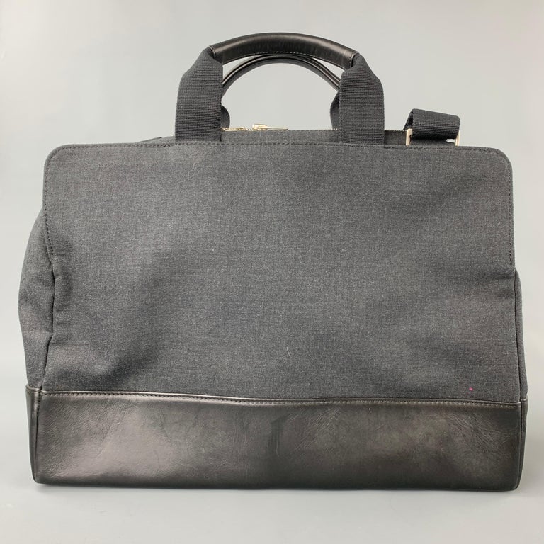 JACK SPADE Charcoal and Black Canvas Leather Trim Laptop Bag at 1stDibs