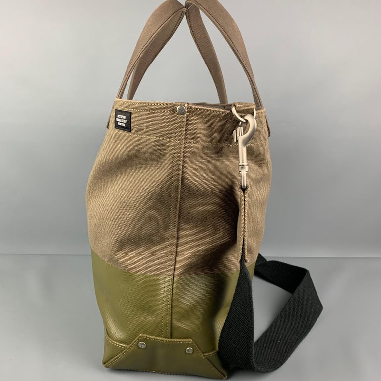 JACK SPADE Olive Canvas Rectangle Tote Bag For Sale at 1stDibs