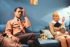 Sammy Davis Jr. and May Britt Seated on Couch Fine Art Print