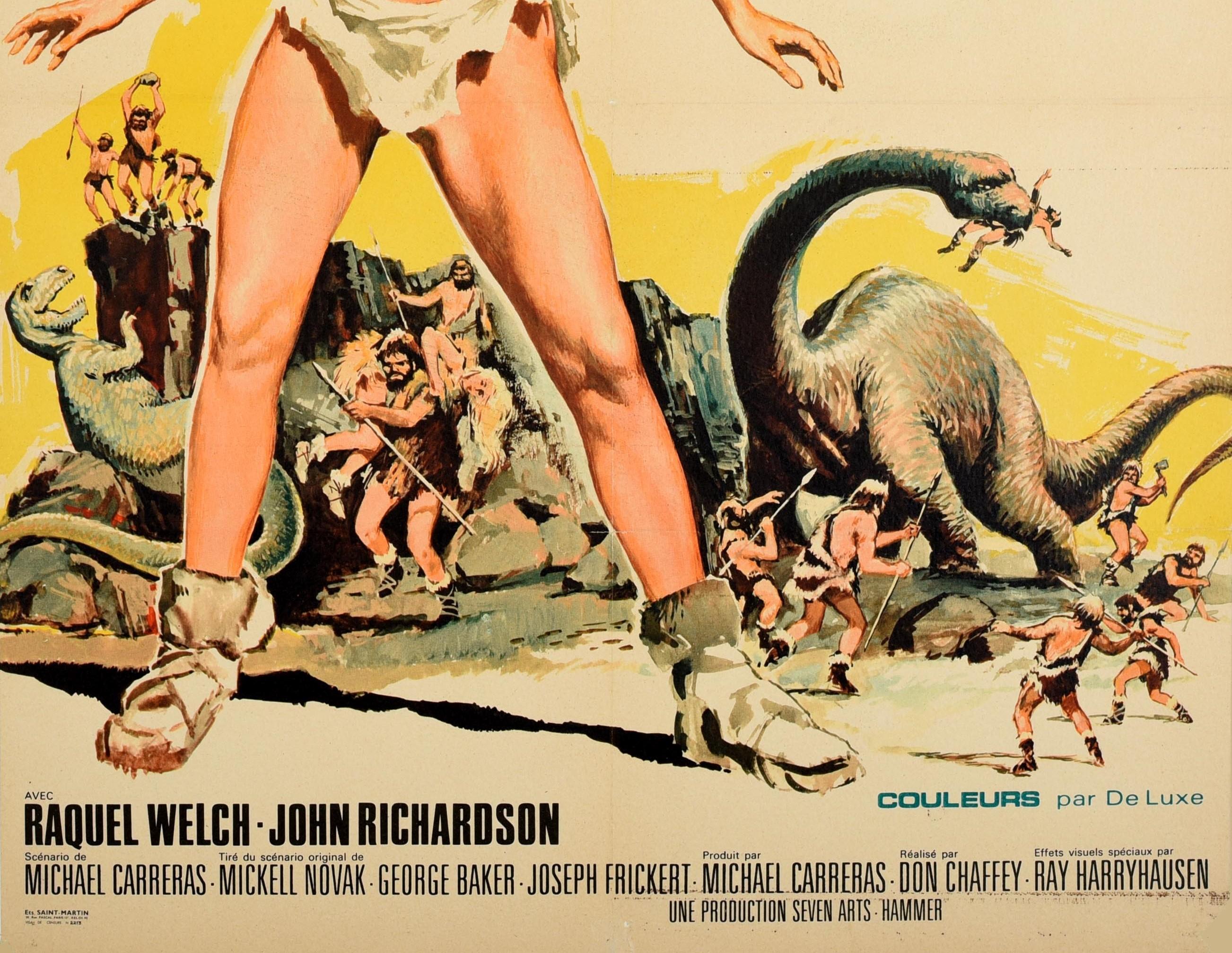 Original Vintage-Filmplakat „Ein Million Years BC“ (französische Veröffentlichung) Raquel Welch, Original (Orange), Print, von Jack Thurston